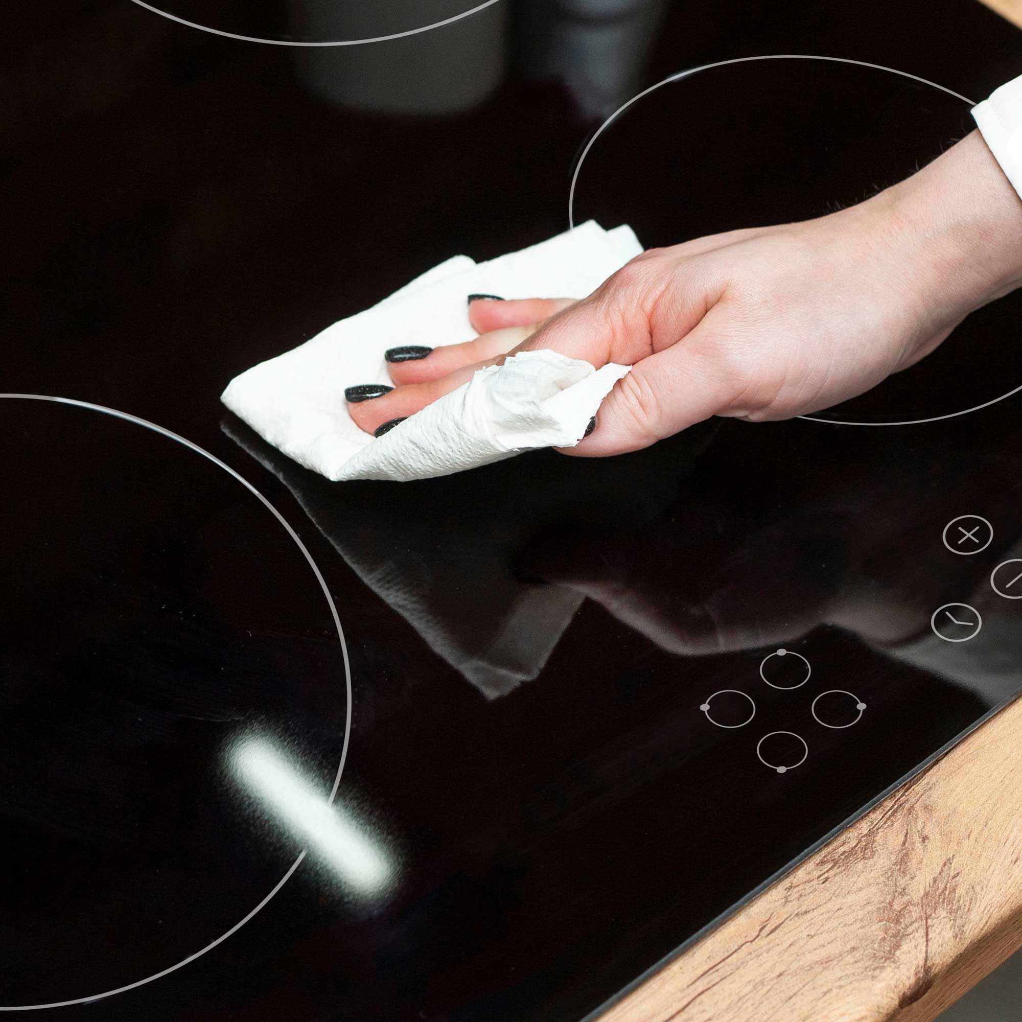 Baridi DH131 Ceramic Hob Action shot - easy to clean