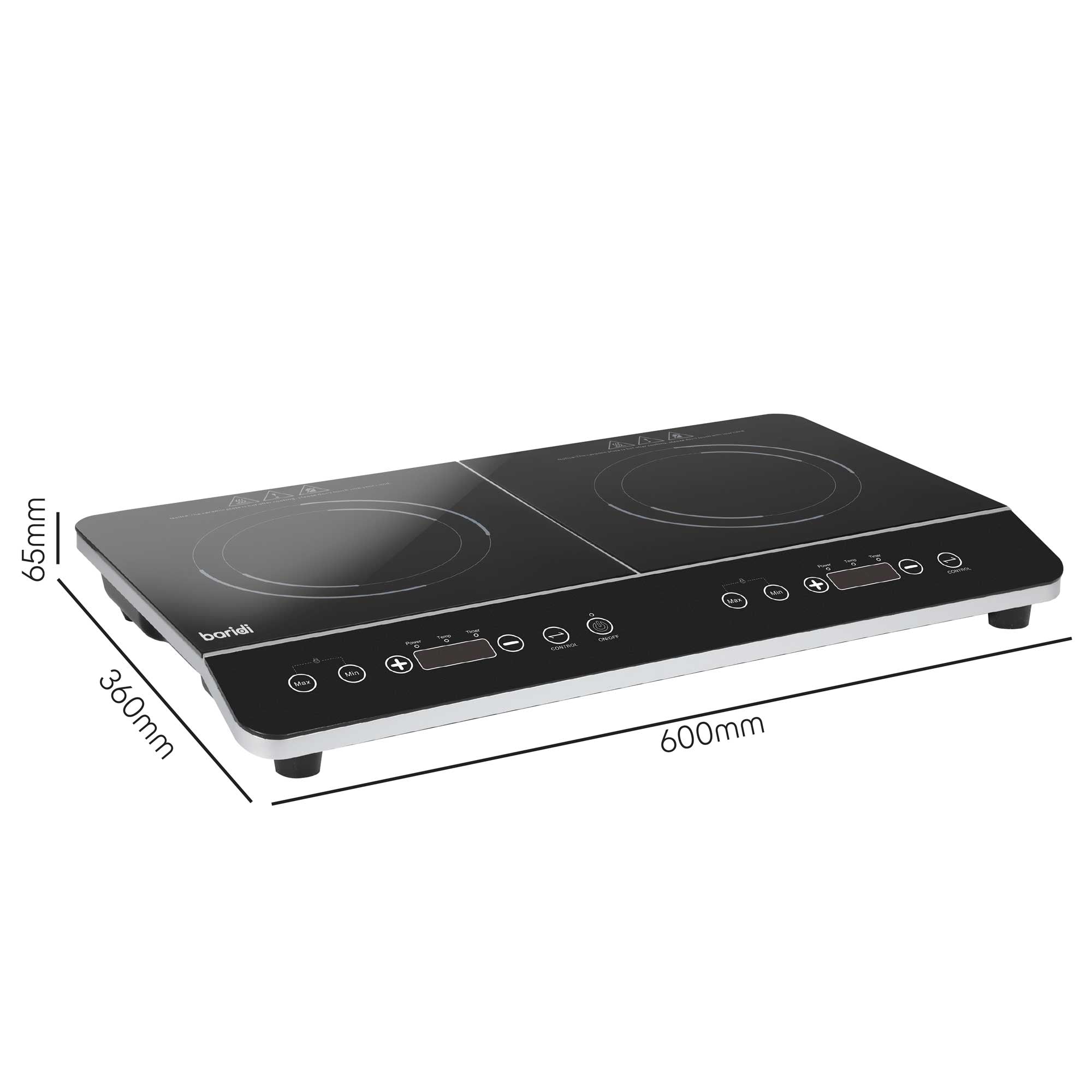 Baridi DH146 Portable Induction Hobs Action shot - dimensions