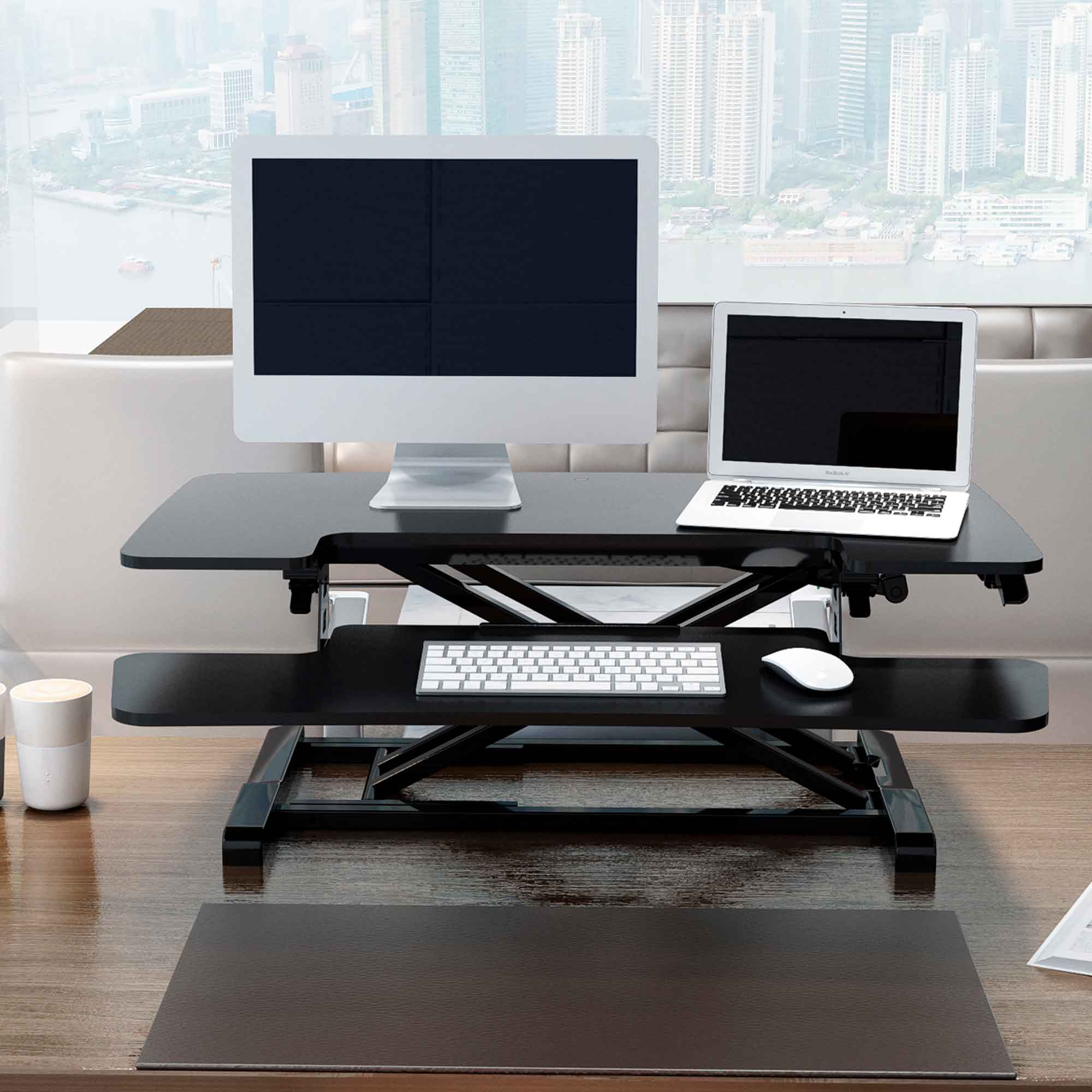 Dellonda DH15 Adjustable Desk Action shot - in use