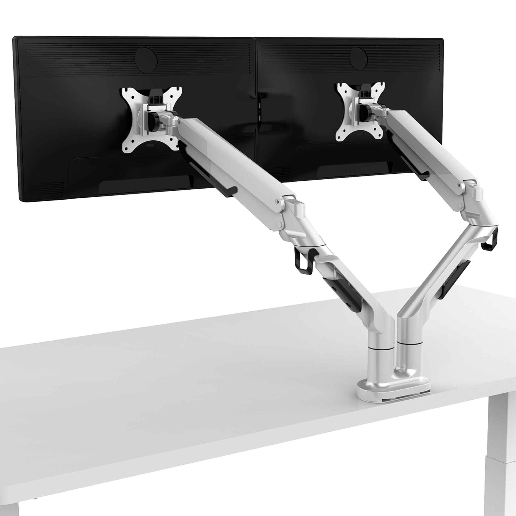 Dellonda DH27 Monitor Arms On - desk - 3rd perspective