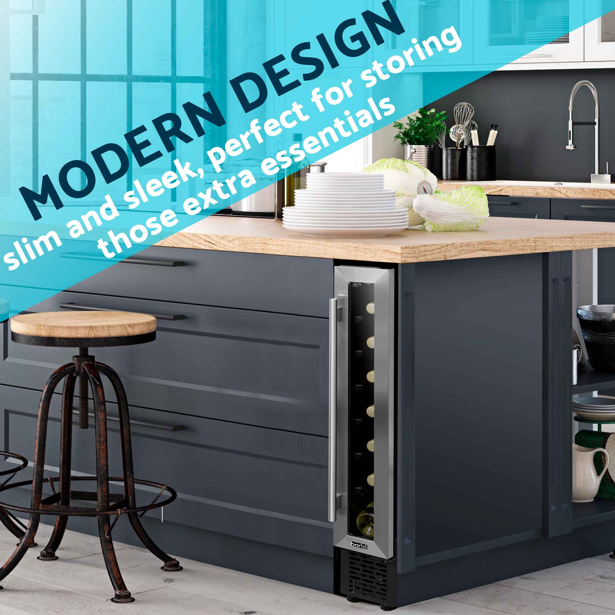 Baridi DH77 Wine Fridges Action shot - lifestyle - 2nd perspective - modern - design