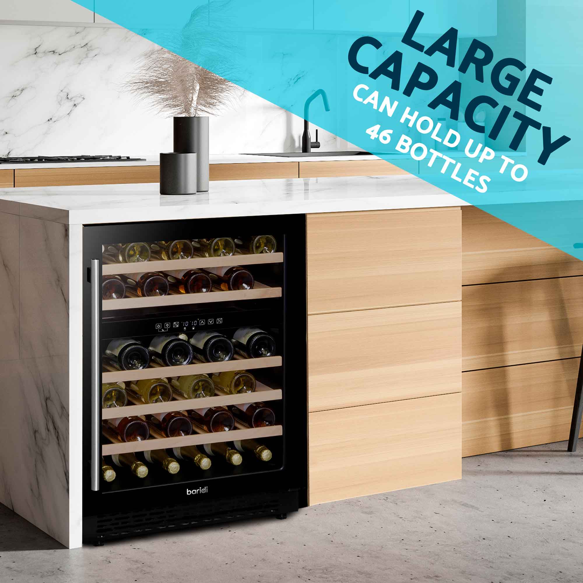 Baridi DH79 Wine Fridges Action shot - large - capacity