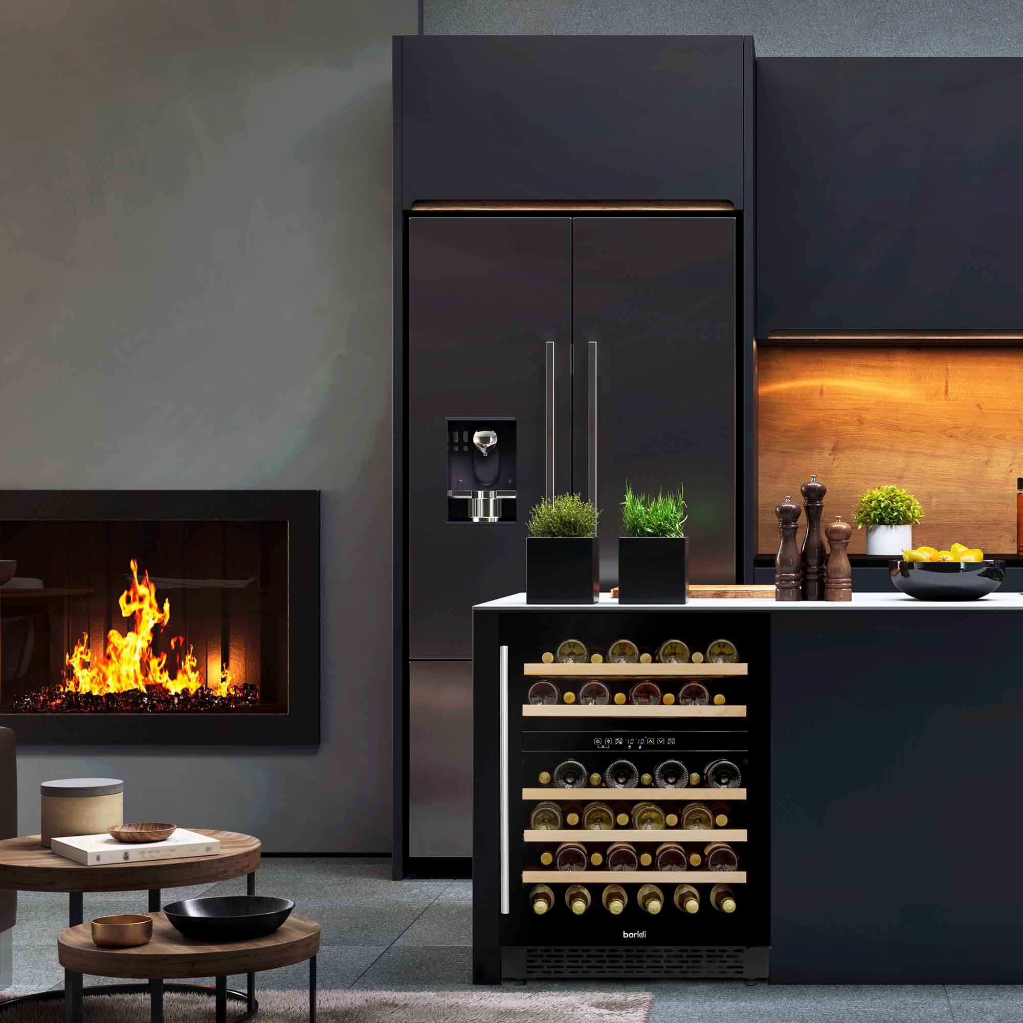 Baridi DH79 Wine Fridges Action shot - lifestyle in kitchen
