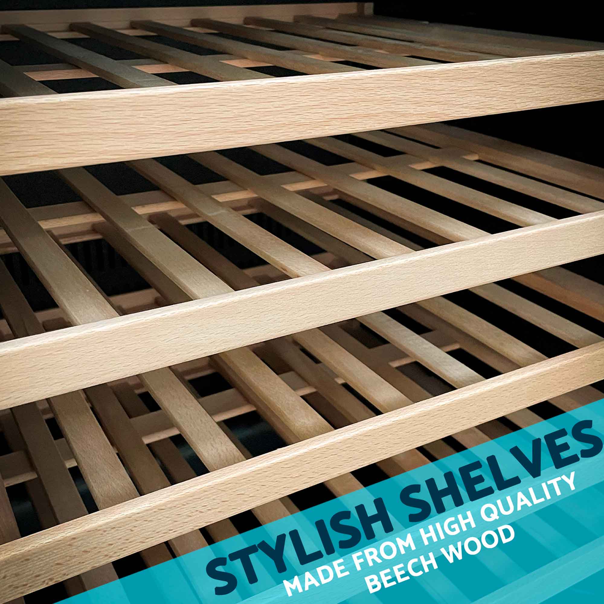 Baridi DH79 Wine Fridges Action shot - wooden - shelves - story