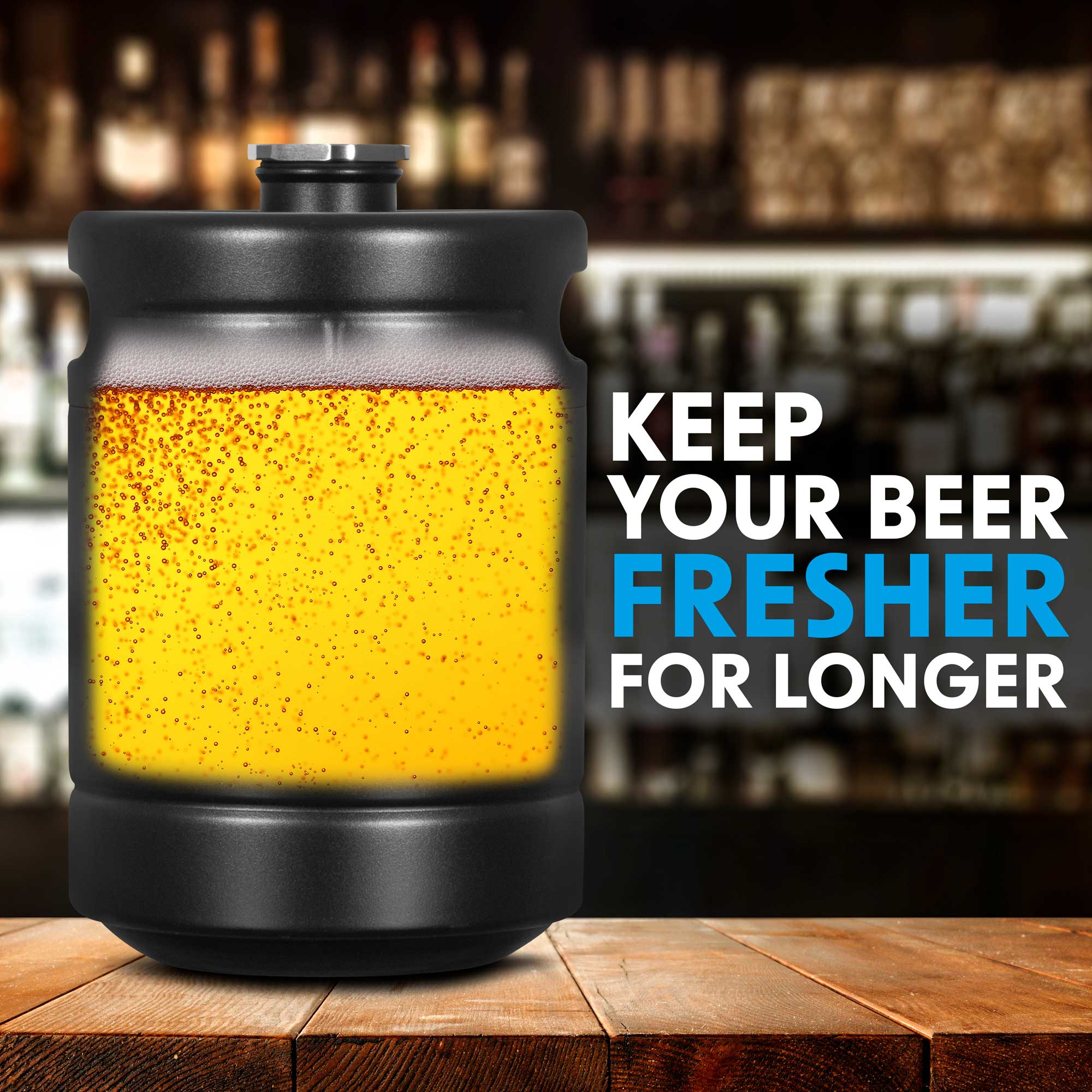 Baridi DH99 Beer Keg Action shot - fresher - for - longer