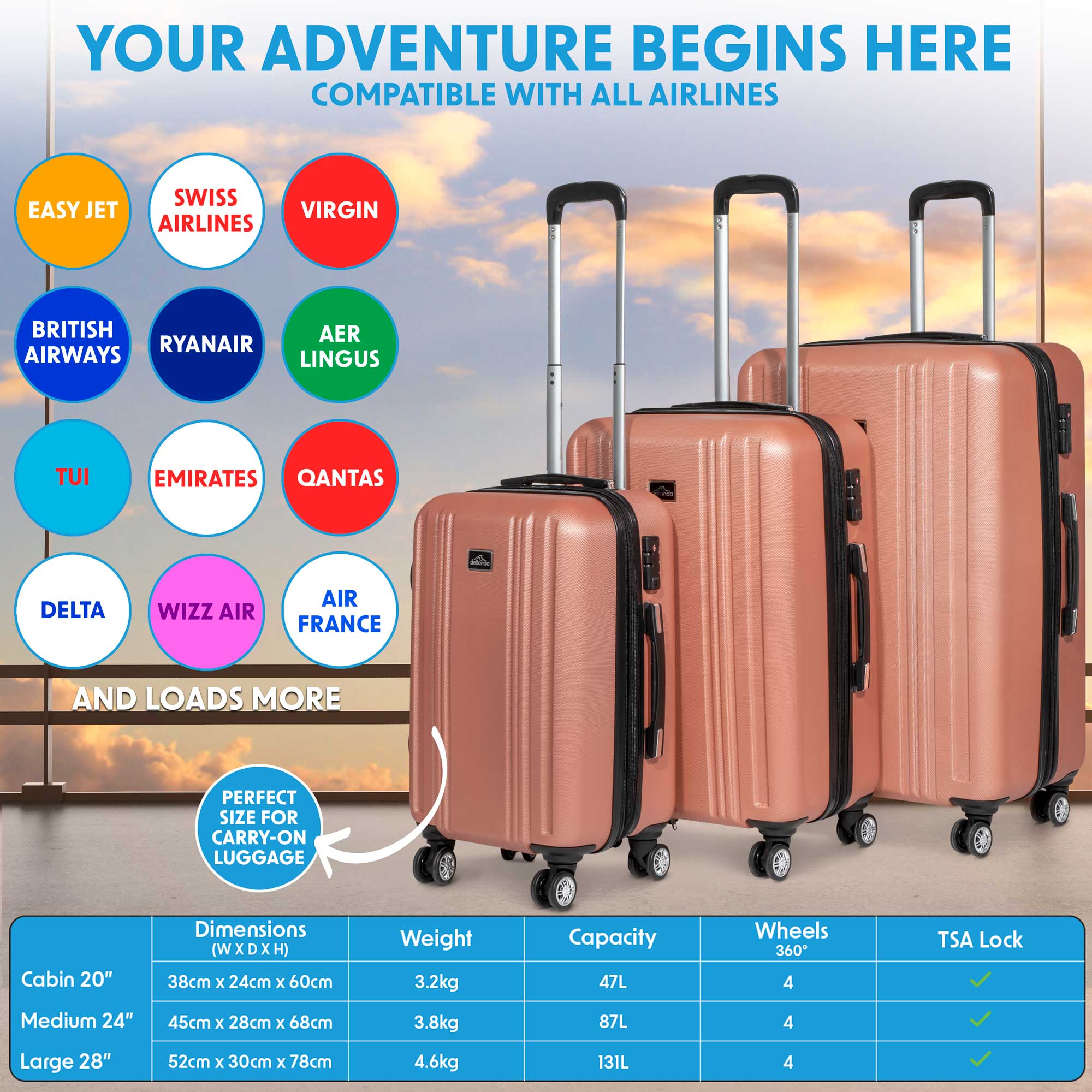 Dellonda DL125 Luggage Action shot - compatibility - infographic