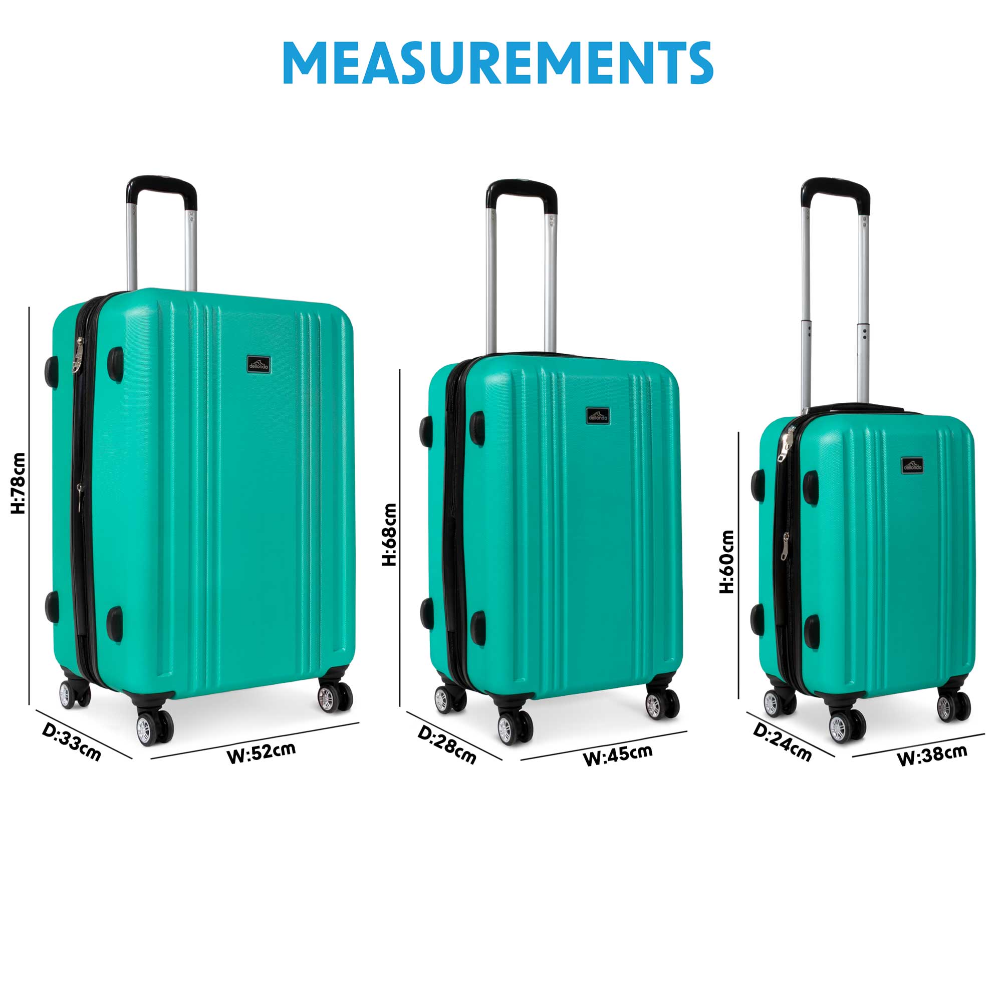 Dellonda DL126 Luggage Action shot - dimensions