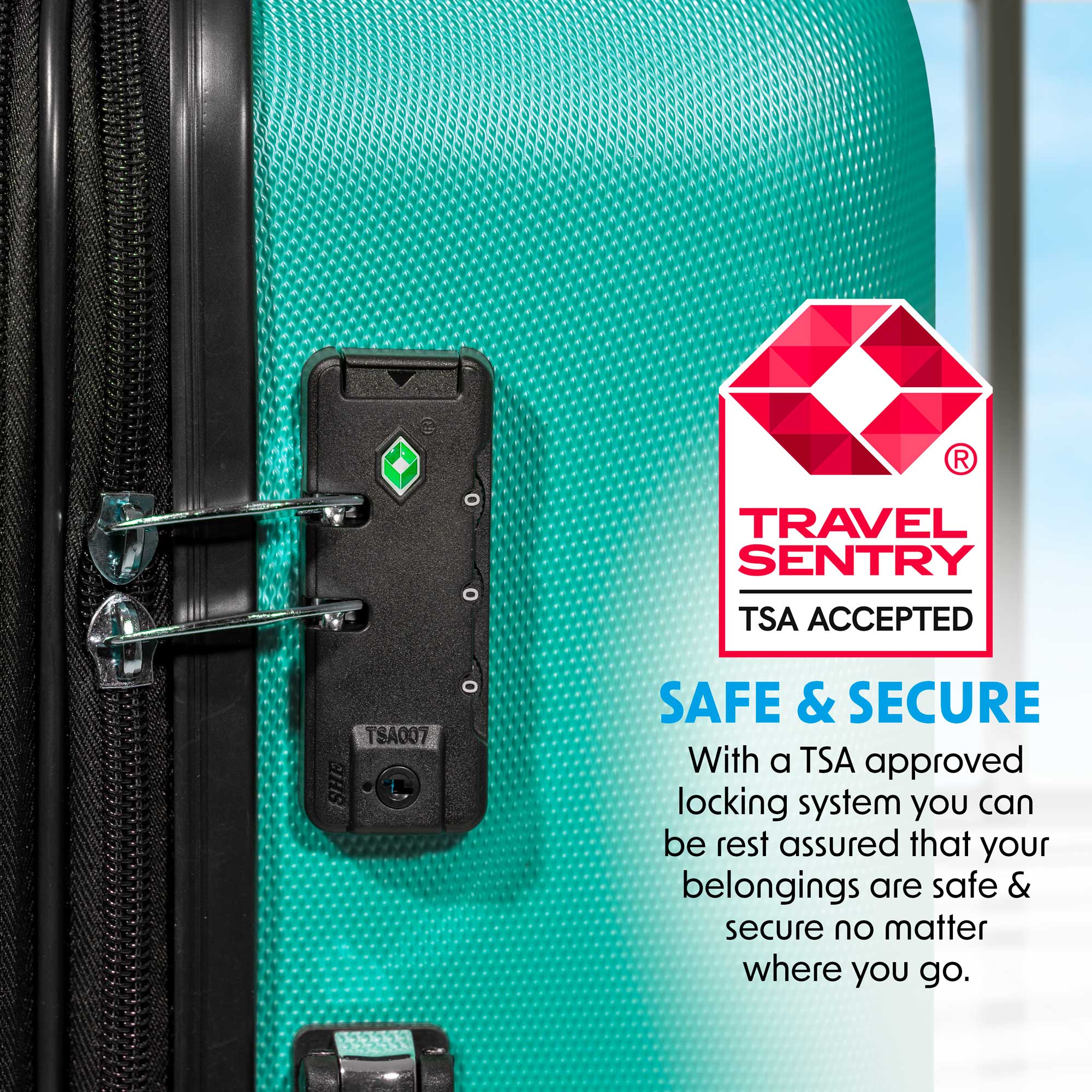 Dellonda DL126 Luggage Action shot - tsa - approved