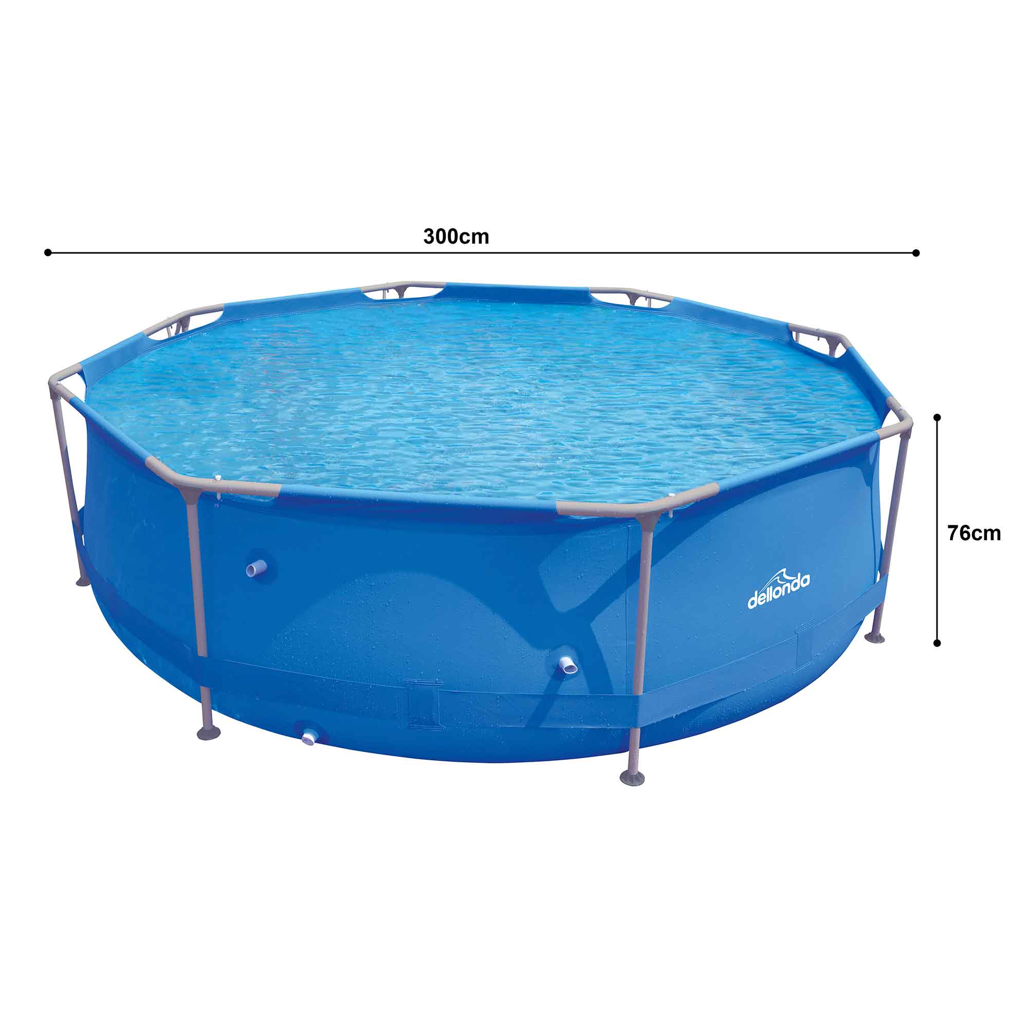 Dellonda DL19 Steel Frame Pools Action shot - dimensions