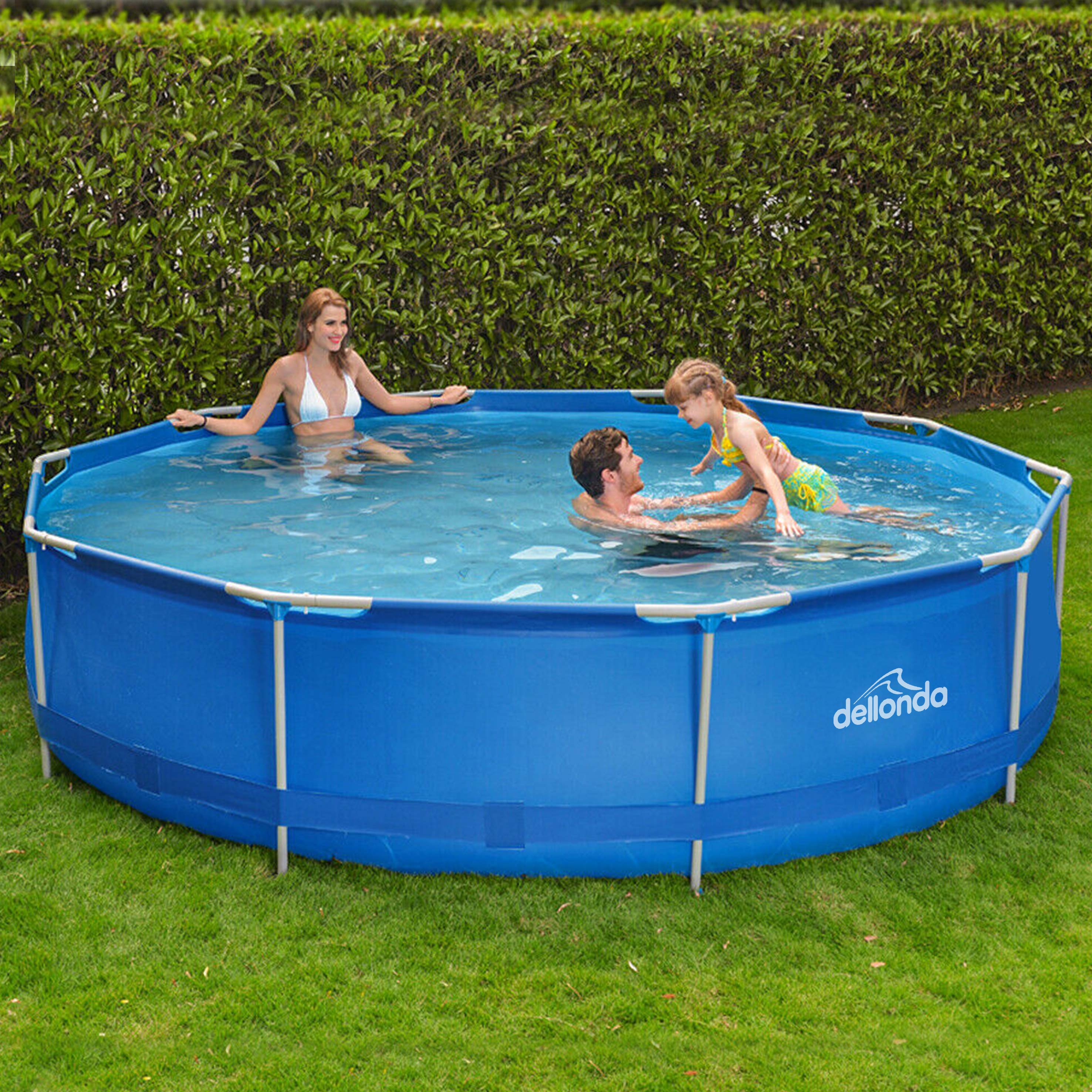 Dellonda DL20 Steel Frame Pools Action shot - in garden - 2nd perspective
