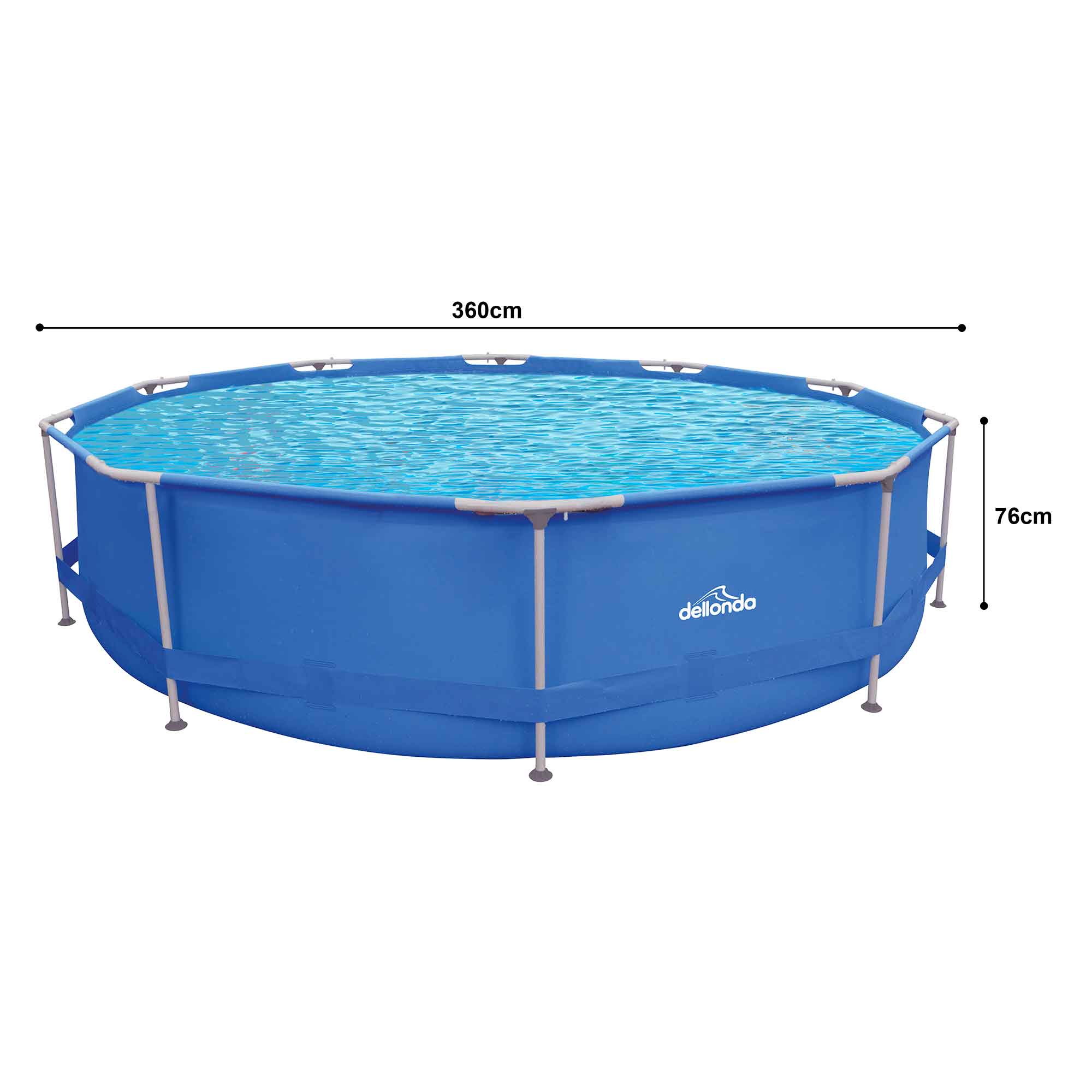 Dellonda DL20 Steel Frame Pools Action shot - dimensions