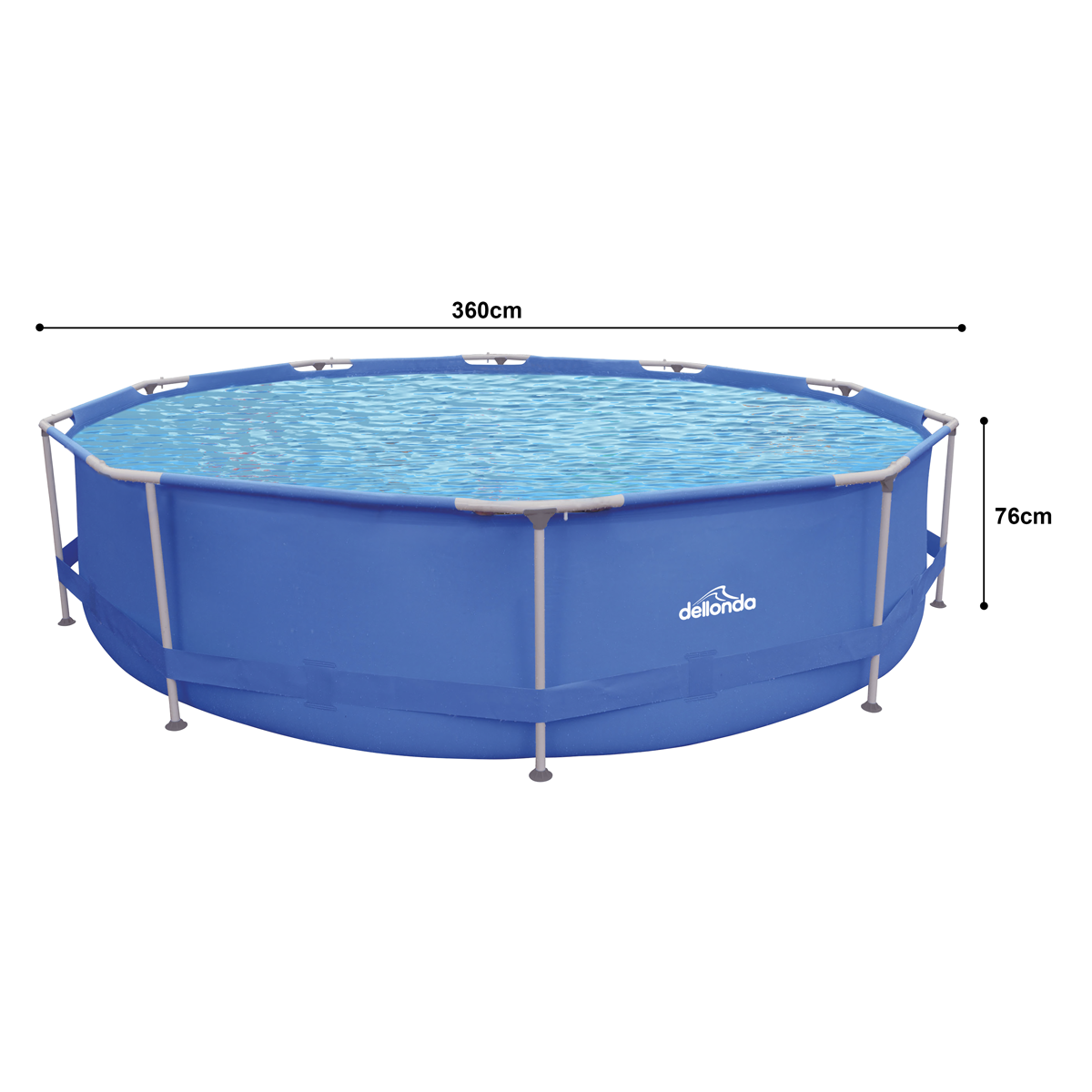 Dellonda DL20 Steel Frame Pools Action shot - dimensions