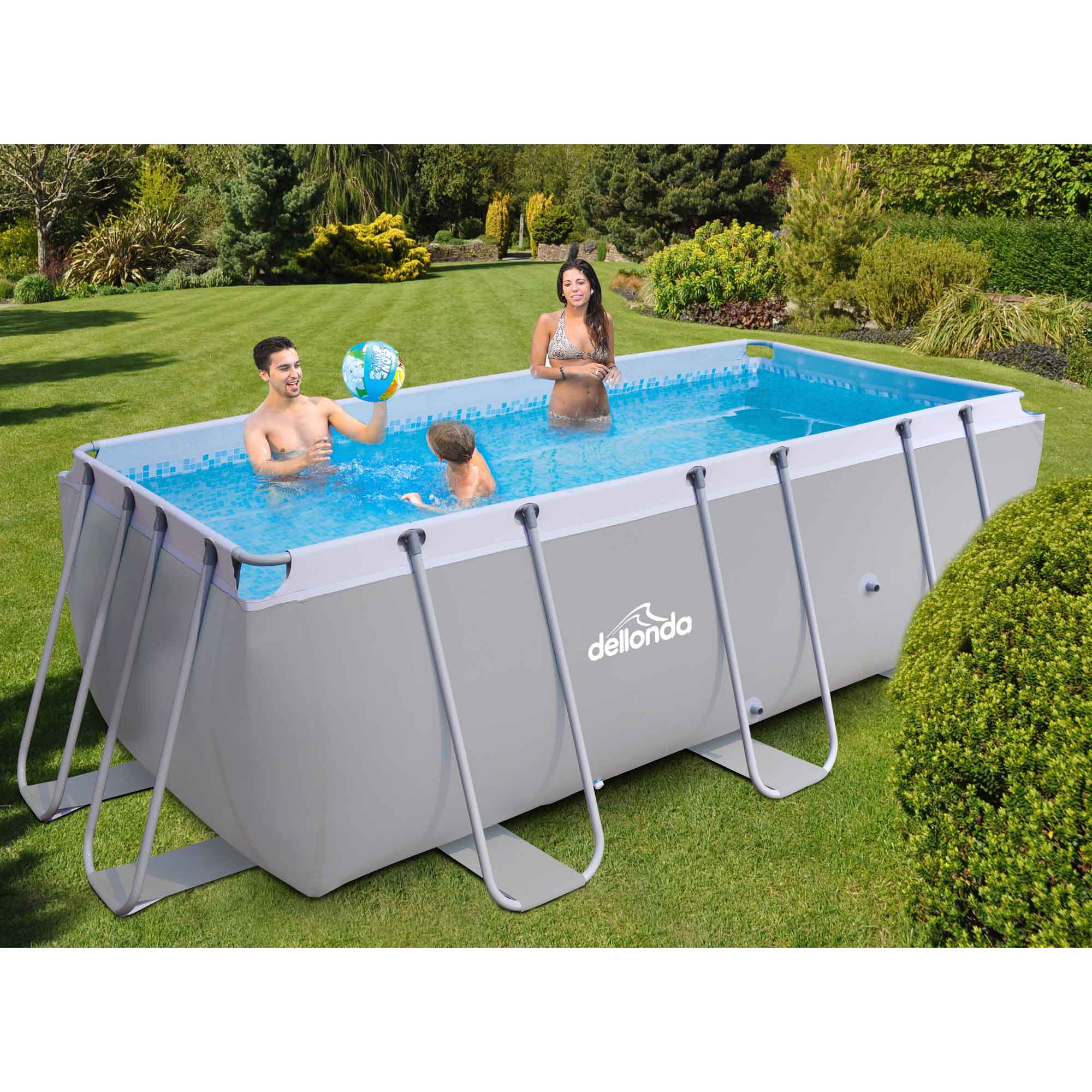Dellonda DL21 Steel Frame Pools Action shot - in garden