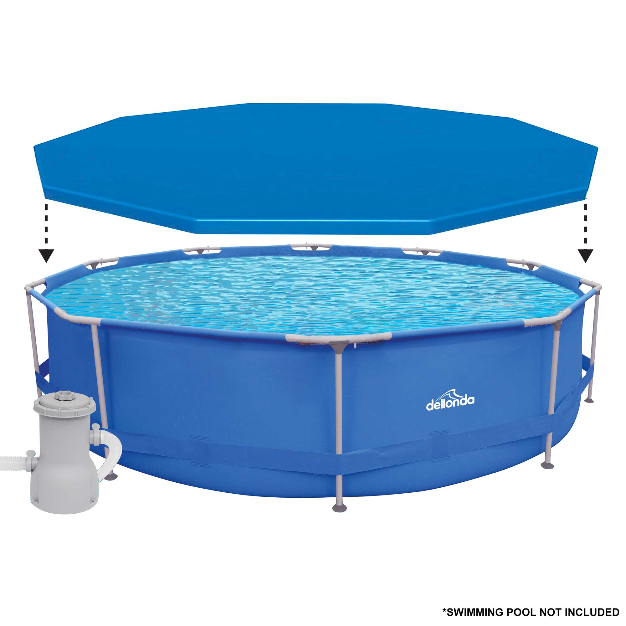 Dellonda DL41 Pool Covers Action shot - with pool