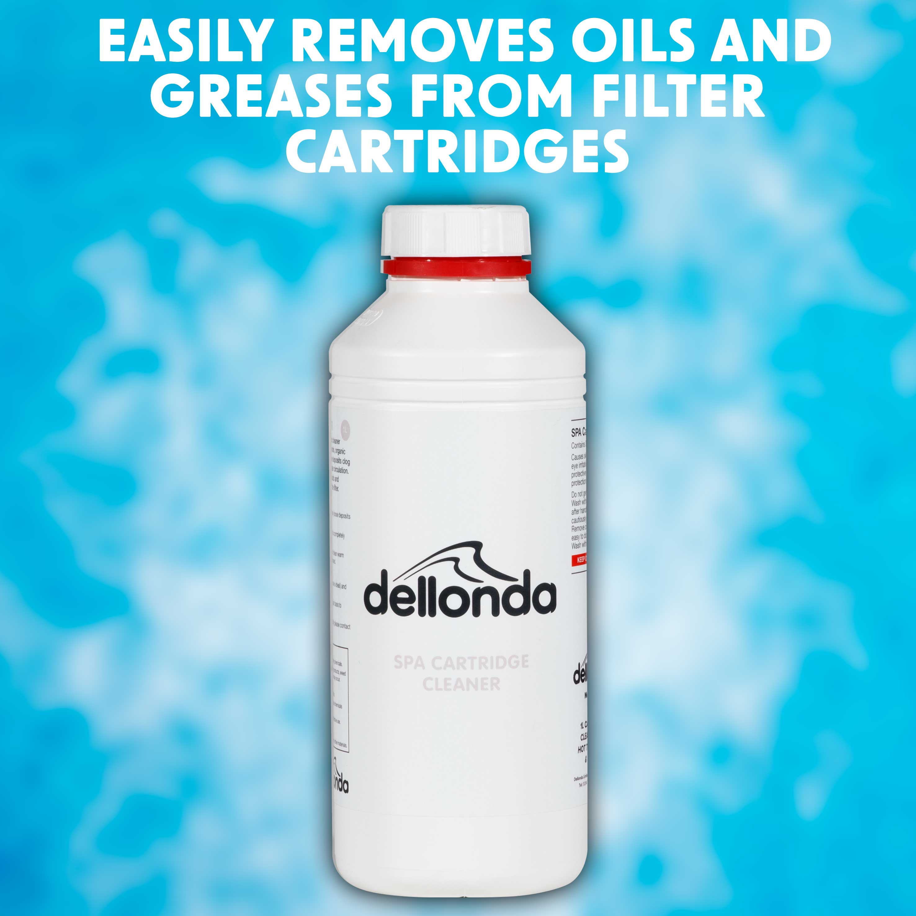 Dellonda DL56 Pool & Spa Chemicals Action shot - easily - removes - oil and grease