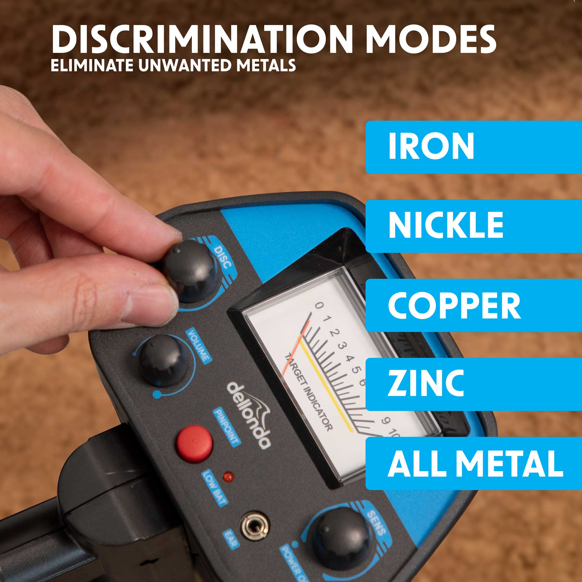 Dellonda DL6 Metal Detector Action shot - discrimination - focus - points - new
