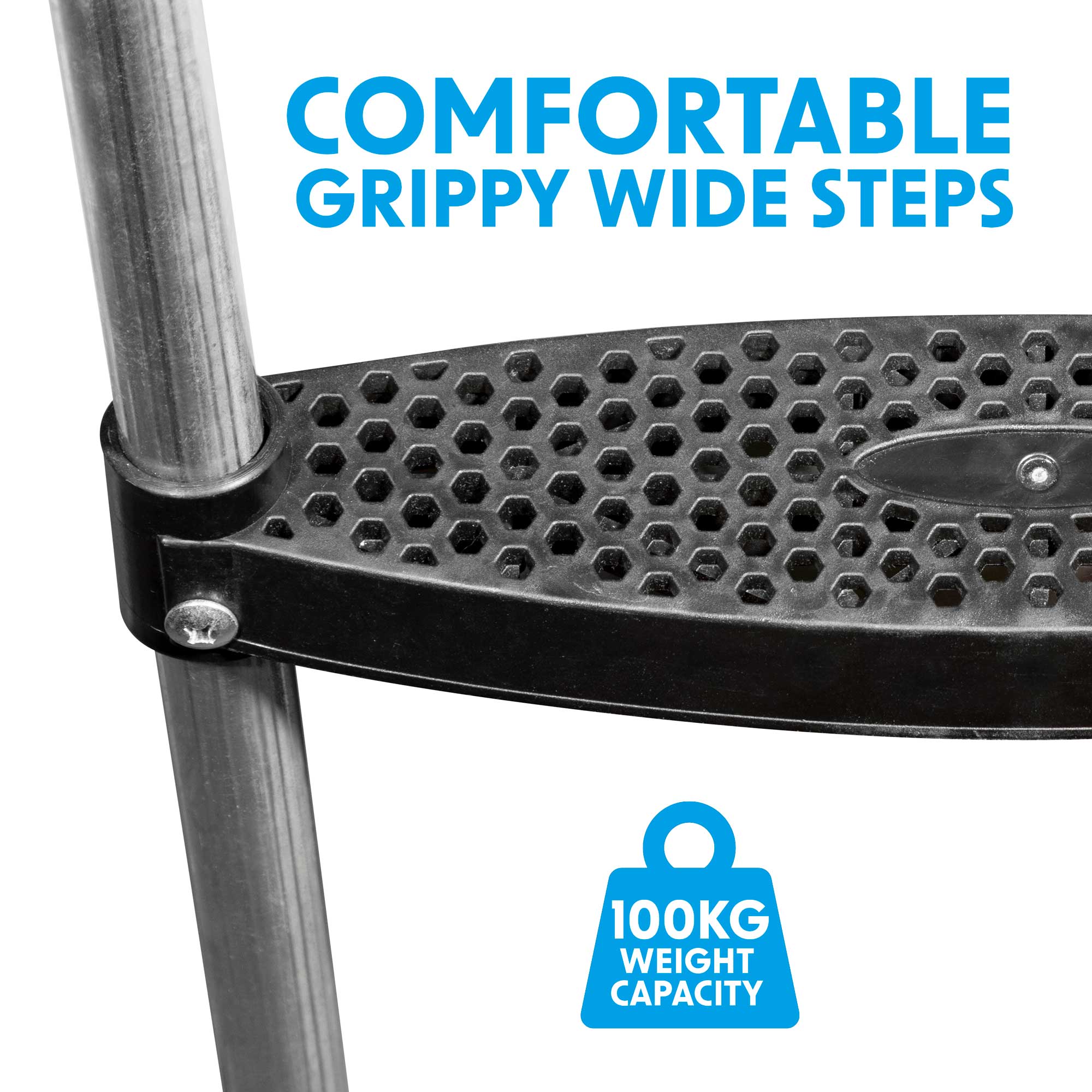 Dellonda DL72 Trampoline Accessories Action shot - grippy - steps