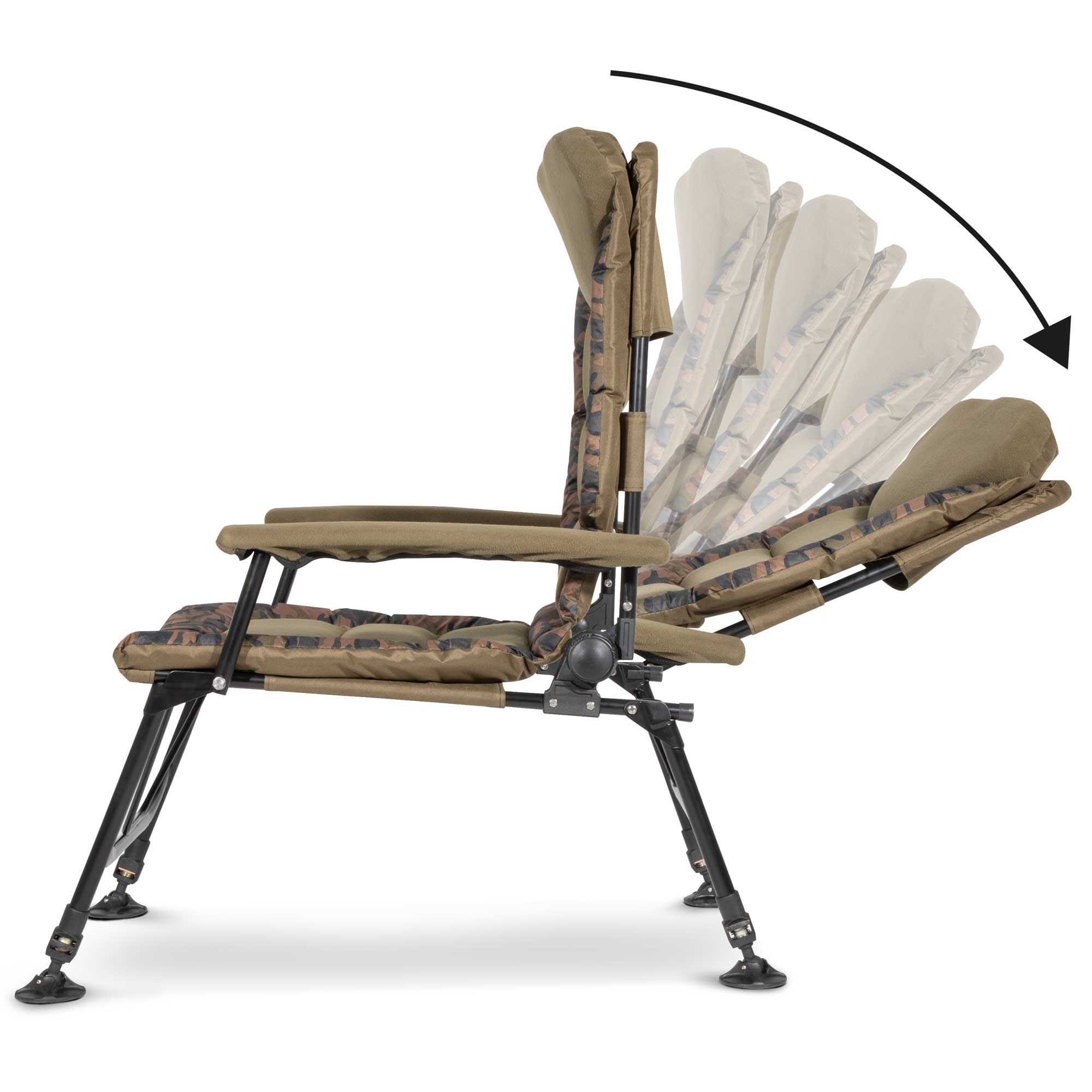 Dellonda DL73 Fishing Chair Action shot - recline
