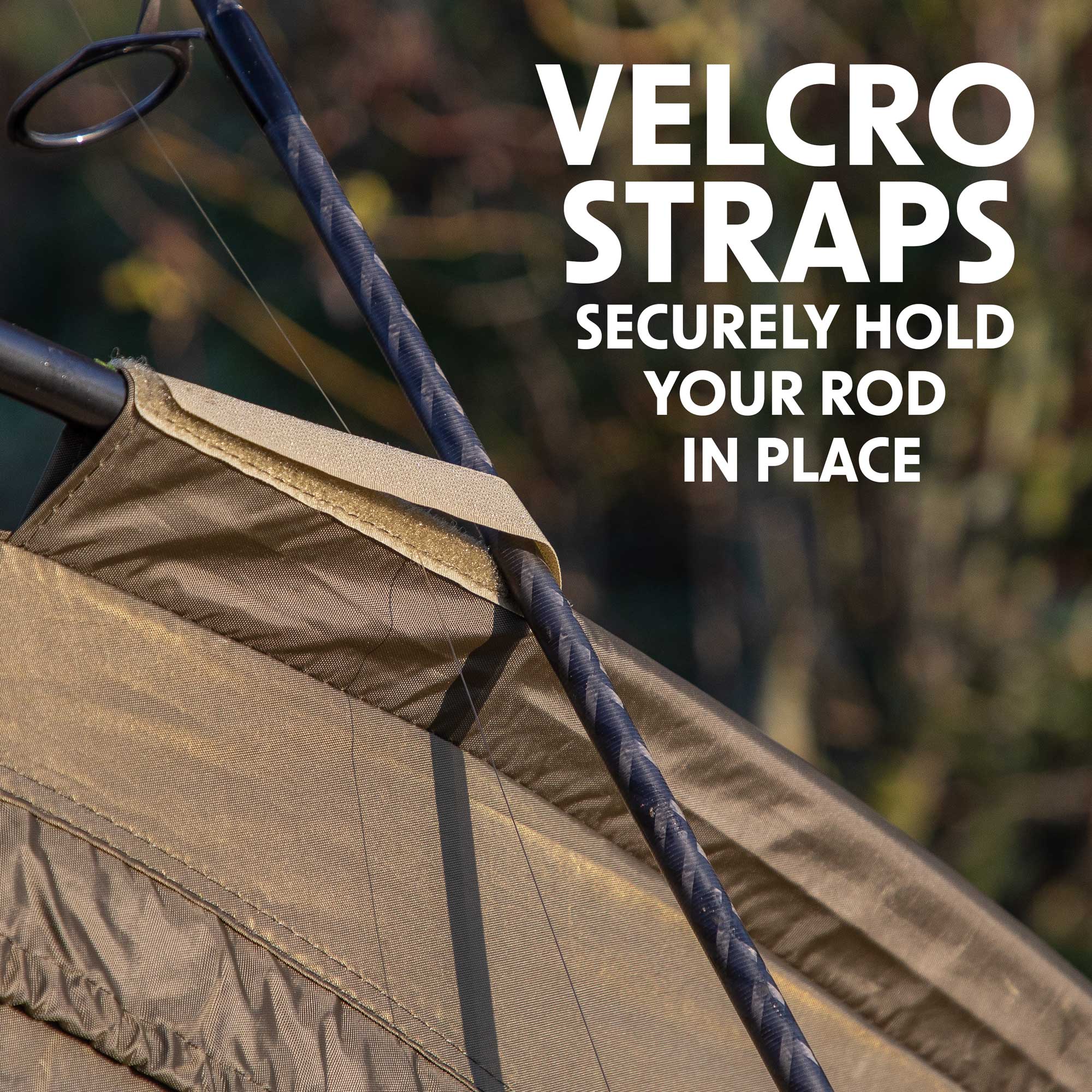 Dellonda DL75 Bivouac Action shot - velcro - straps - infographic