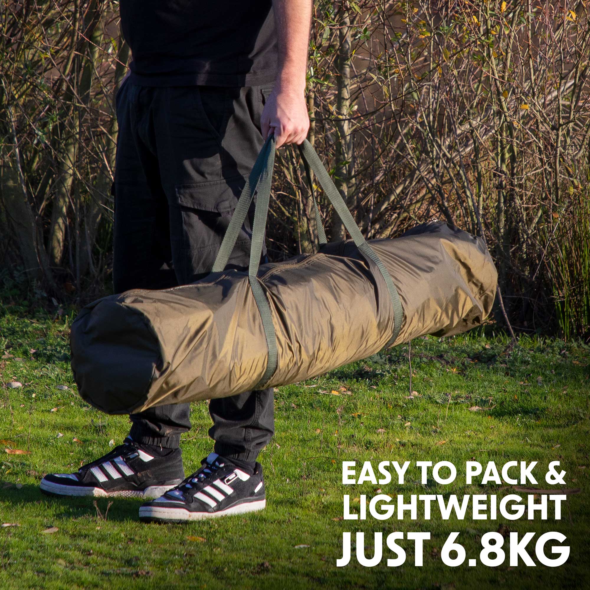 Dellonda DL76 Bivouac Action shot - lightweight - infographic