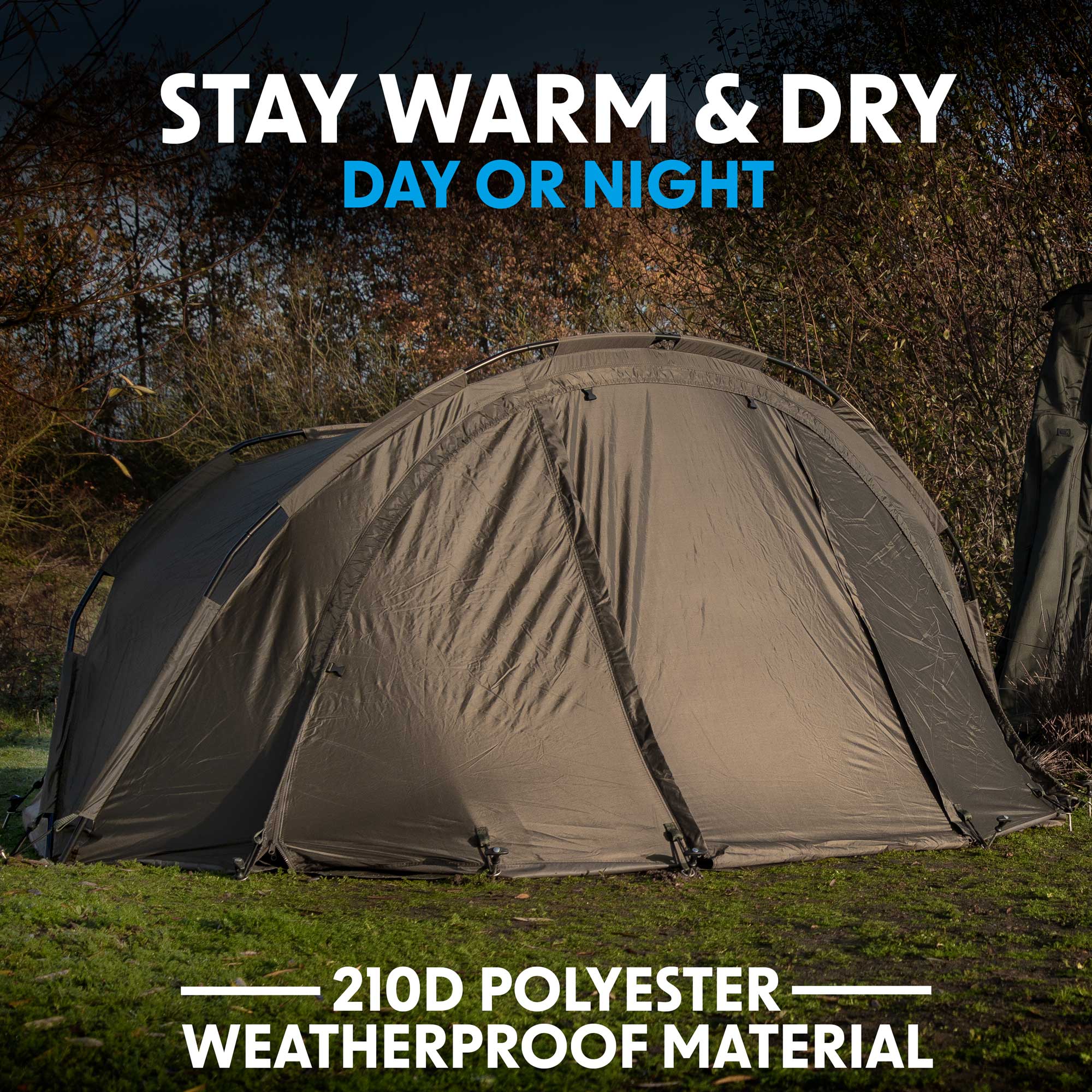 Dellonda DL76 Bivouac Action shot - weatherpoof - infographic