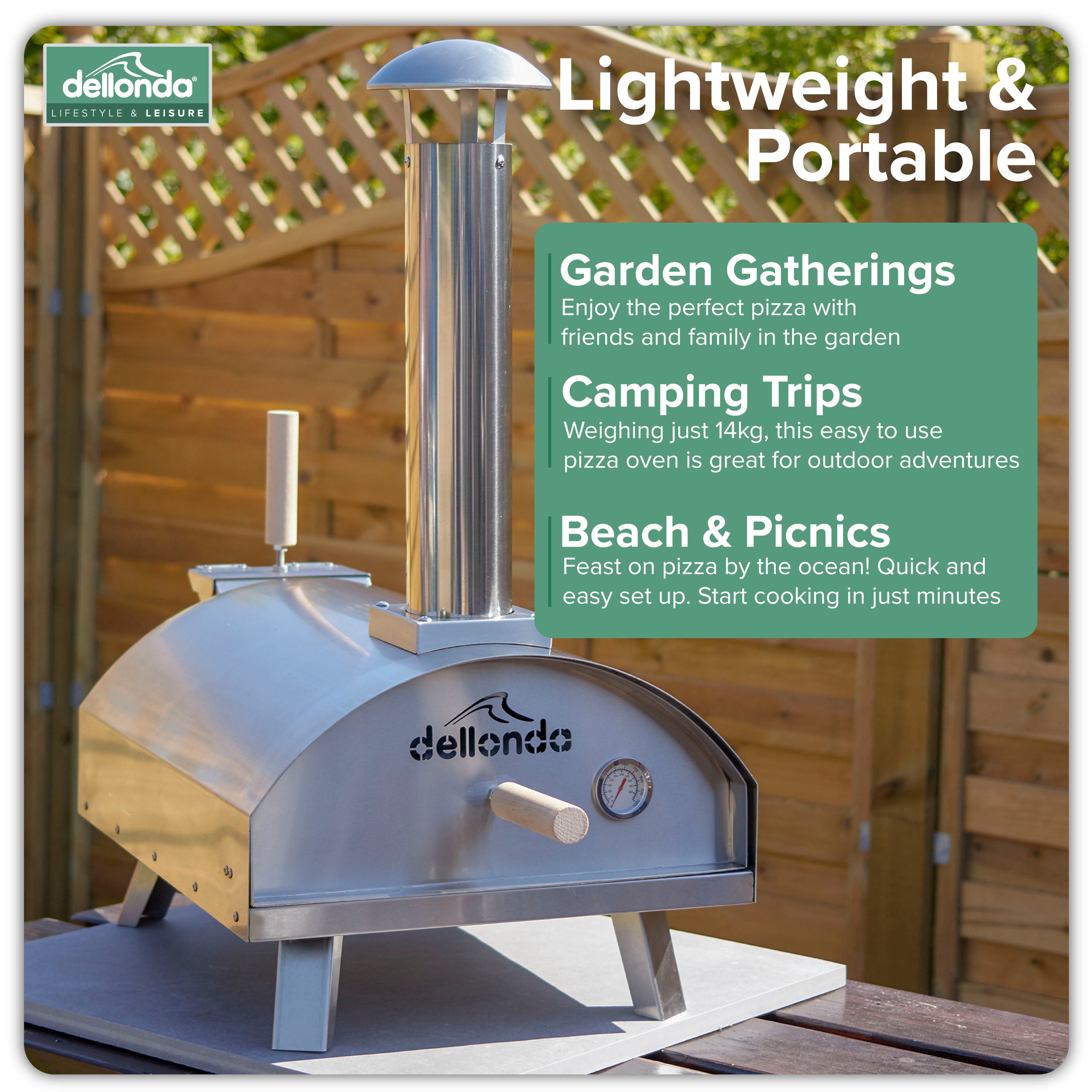 Wood-Fired Pizza Oven and Smoking Oven - Portable, Stainless Steel - DG11