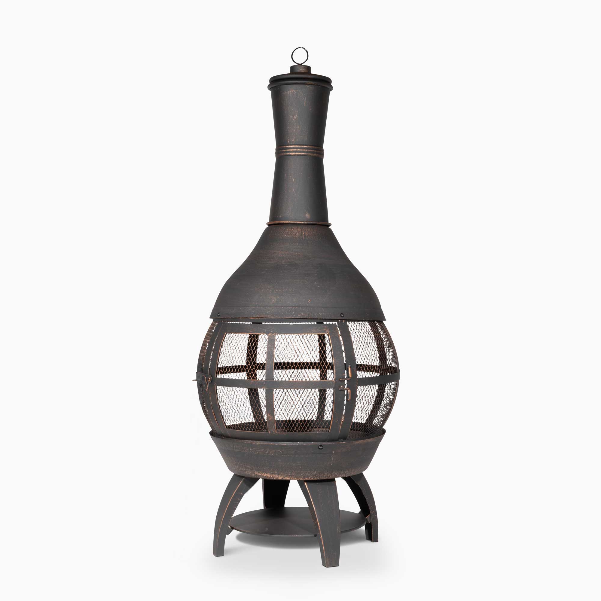 Deluxe 360° Chiminea/Fire Pit/Outdoor Heater - Antique Bronze Finish - DG112