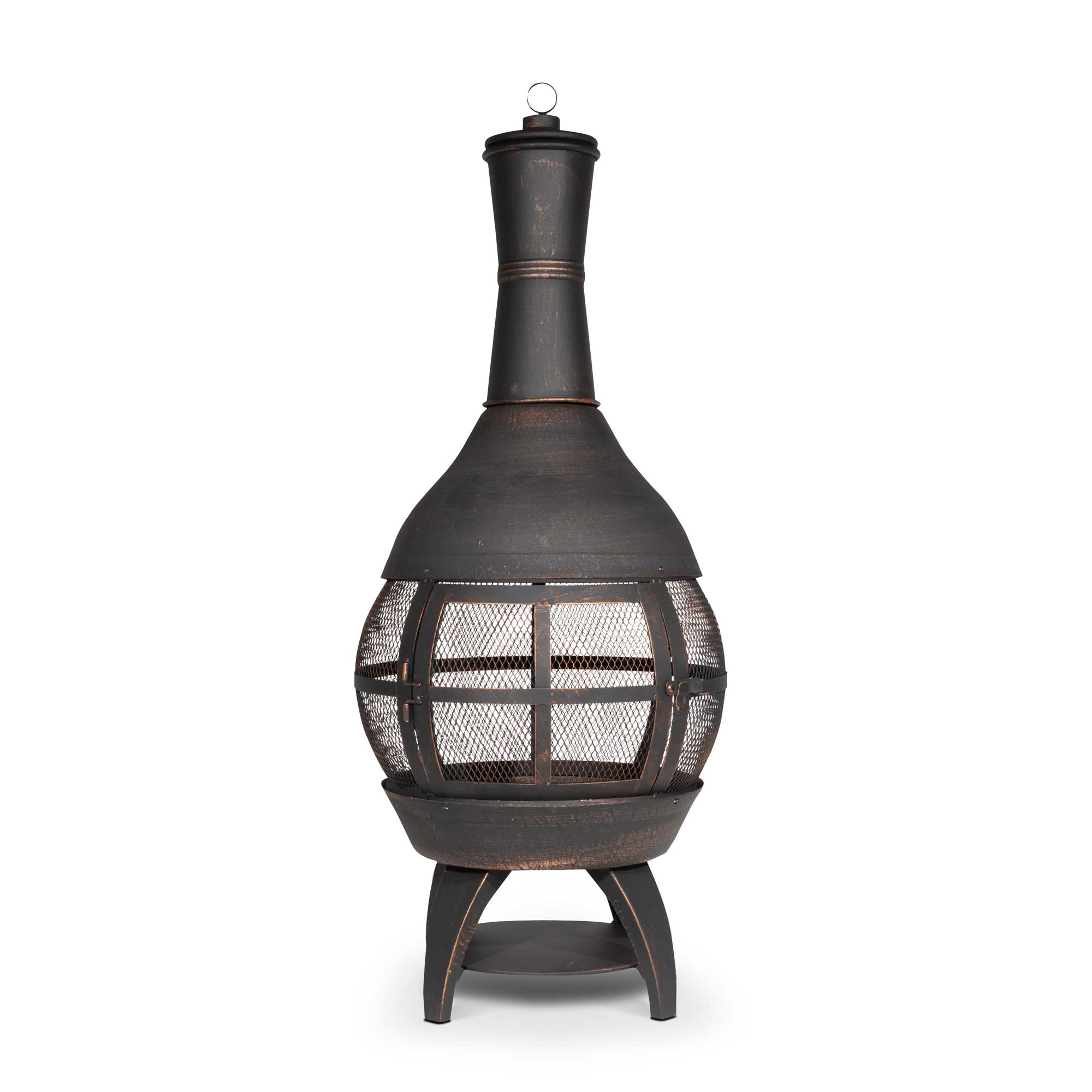 Deluxe 360° Chiminea/Fire Pit/Outdoor Heater - Antique Bronze Finish -
