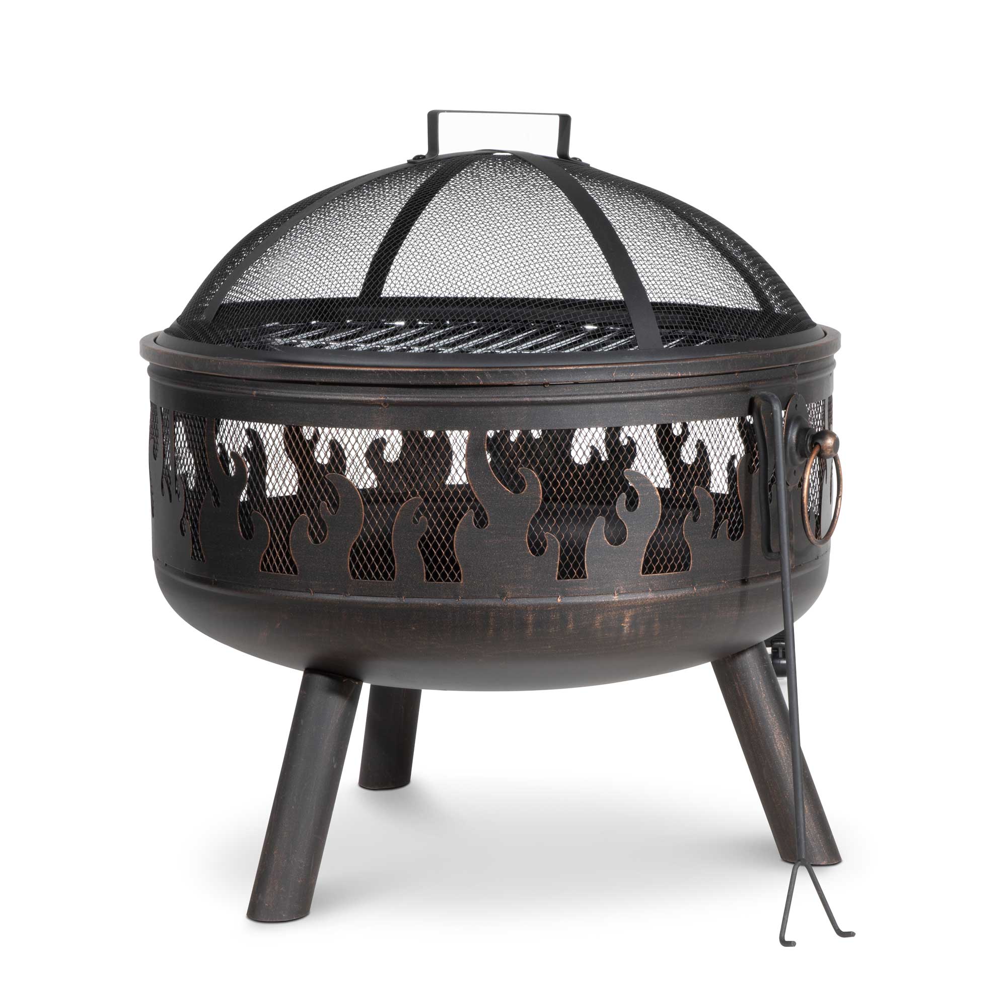 Deluxe Fire Pit, Fireplace, Outdoor Patio Heater with Cooking Grill, S