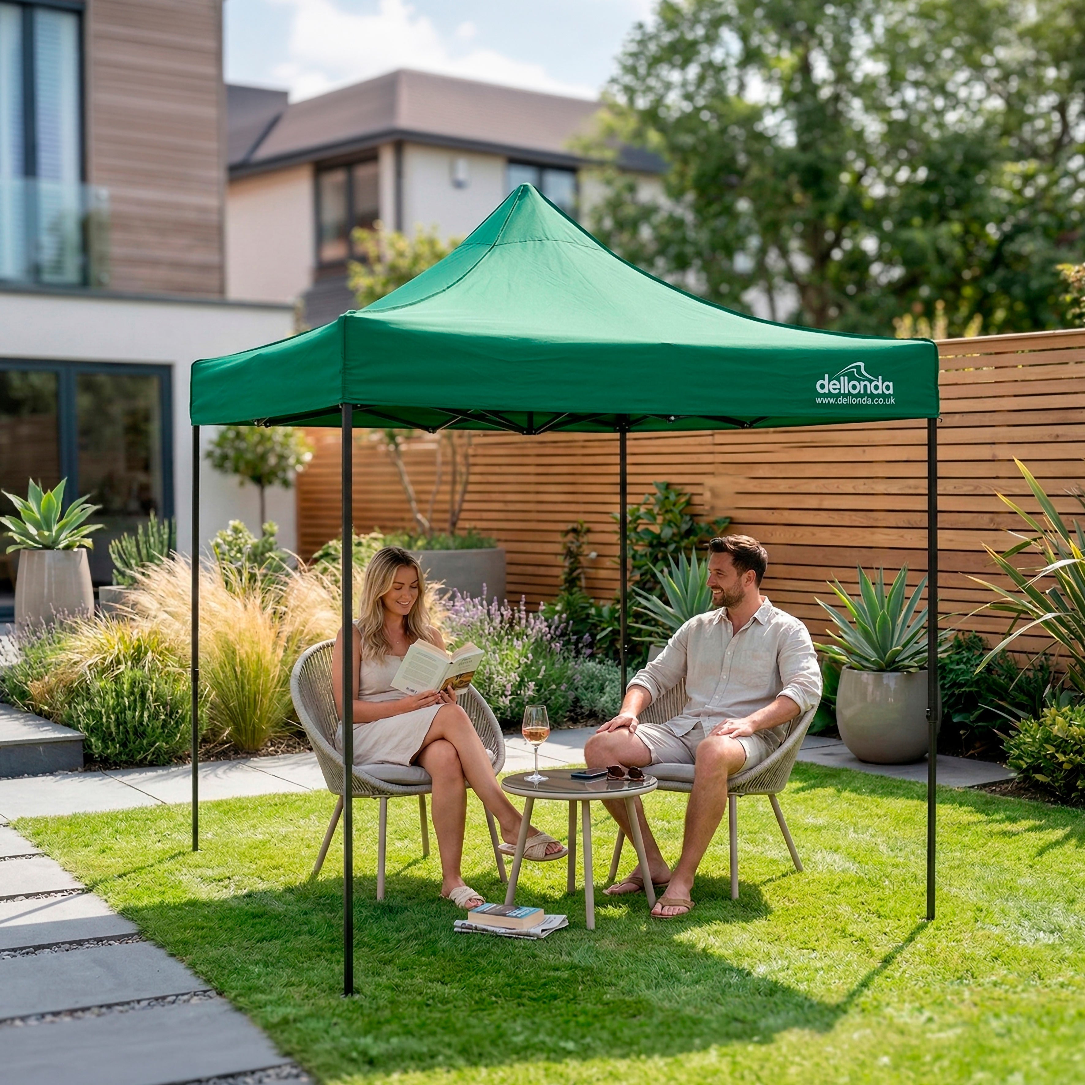 Premium 2x2m Pop-Up Gazebo, Water Resistant, Carry Bag, Stakes & Weight Bags - Dark Green - DG128