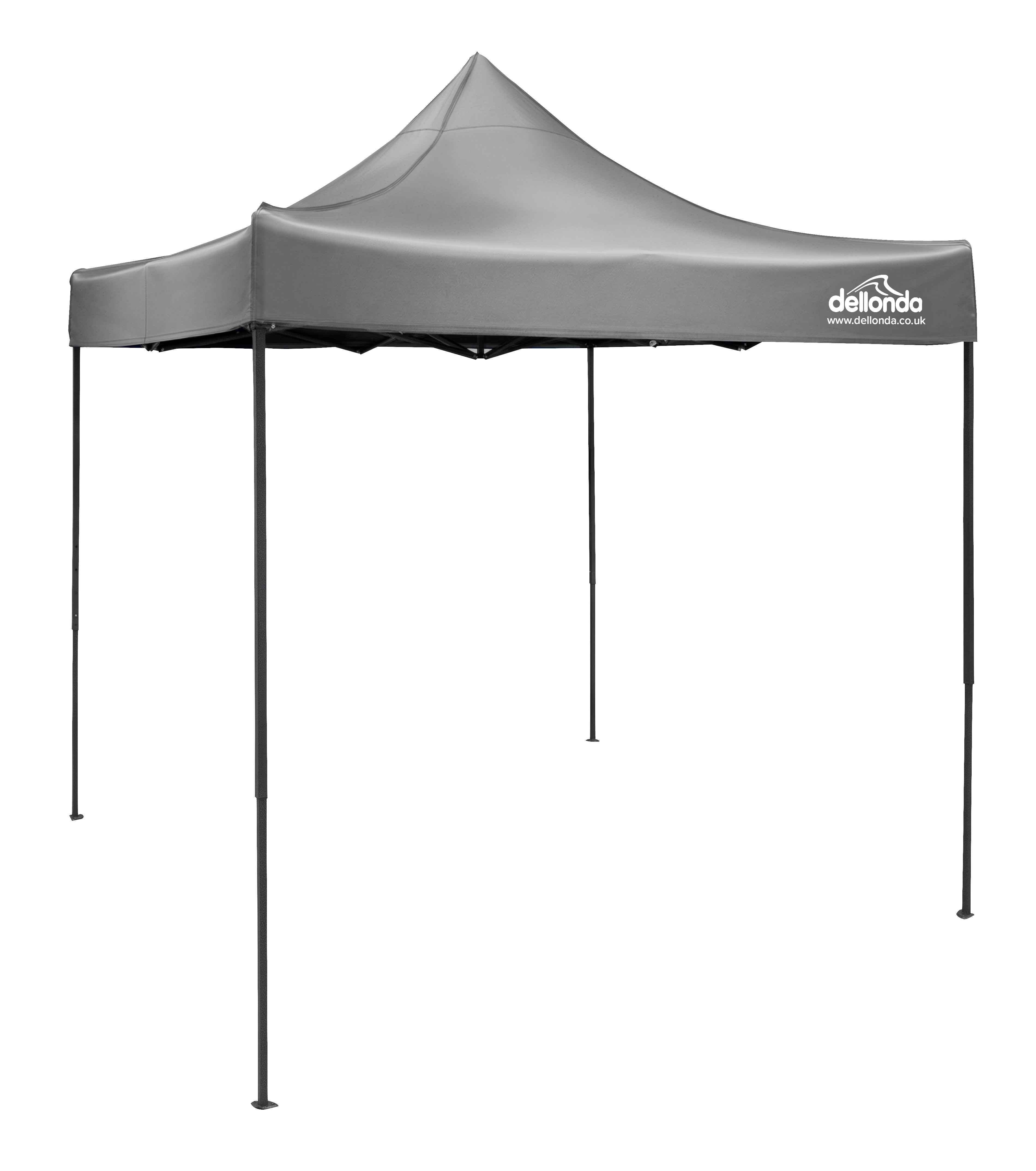 Premium 2x2m Pop-Up Gazebo, Water Resistant, Carry Bag, Stakes & Weight Bags - Grey - DG129