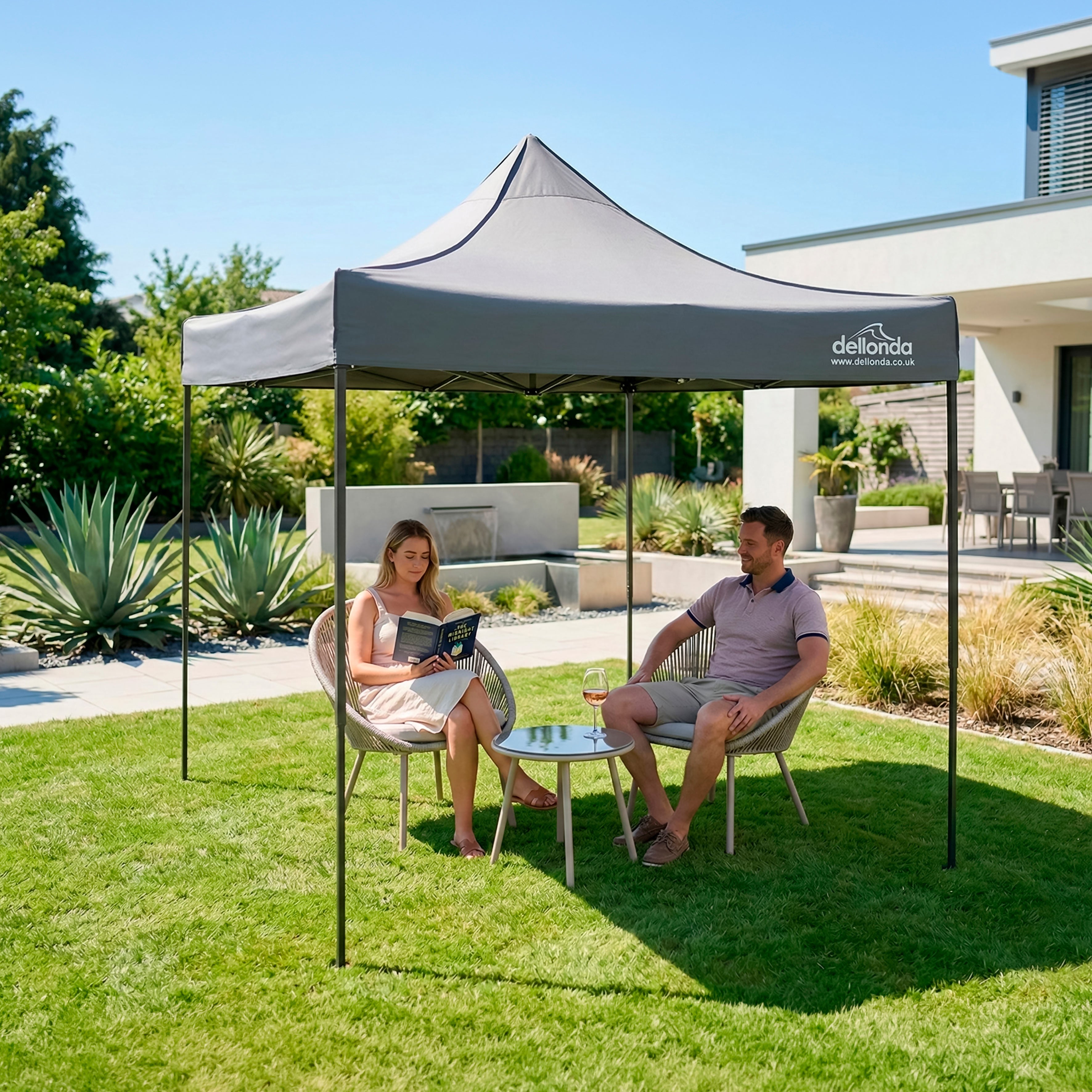 Premium 2x2m Pop-Up Gazebo, Water Resistant, Carry Bag, Stakes & Weight Bags - Grey - DG129