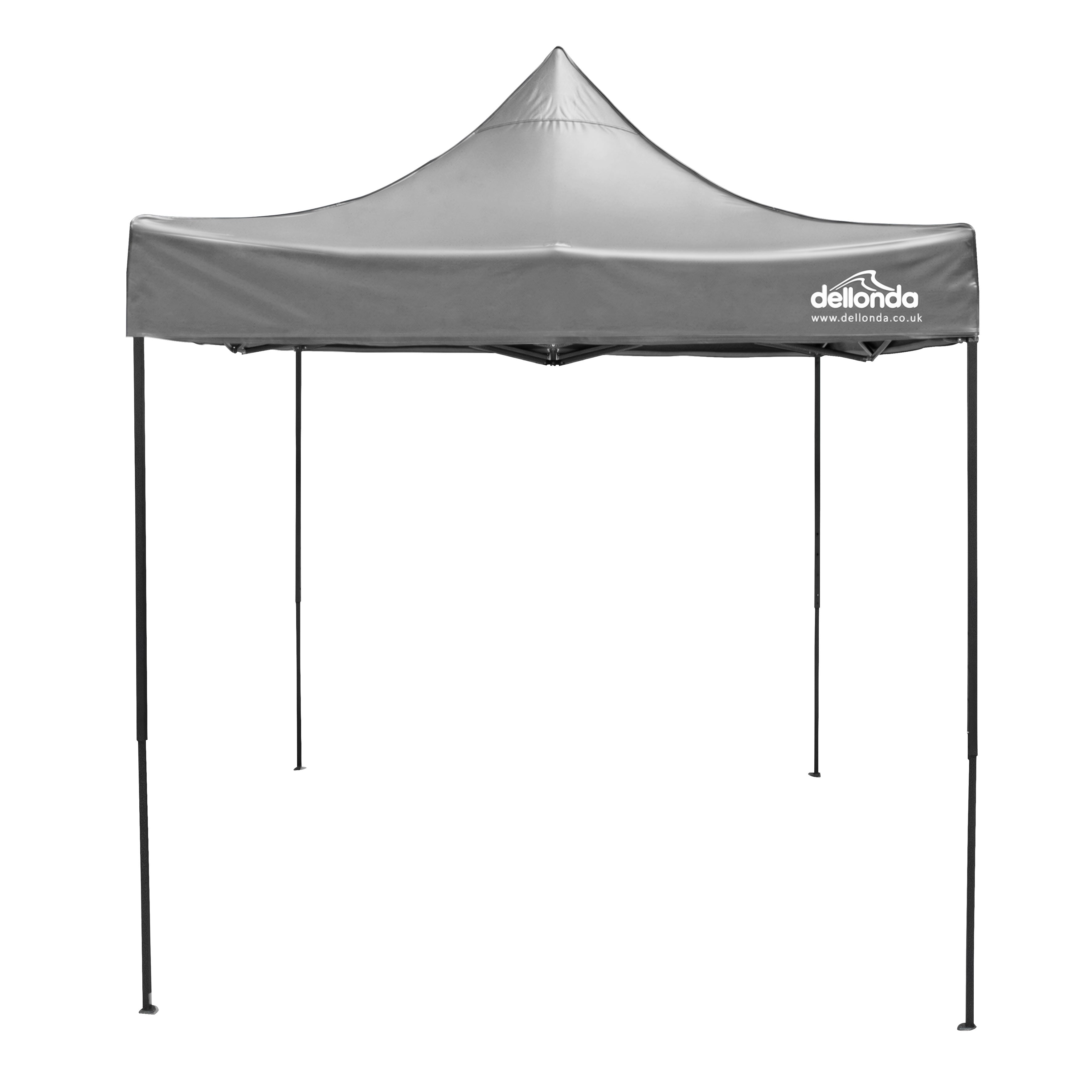 Premium 2x2m Pop-Up Gazebo, Water Resistant, Carry Bag, Stakes & Weight Bags - Grey - DG129