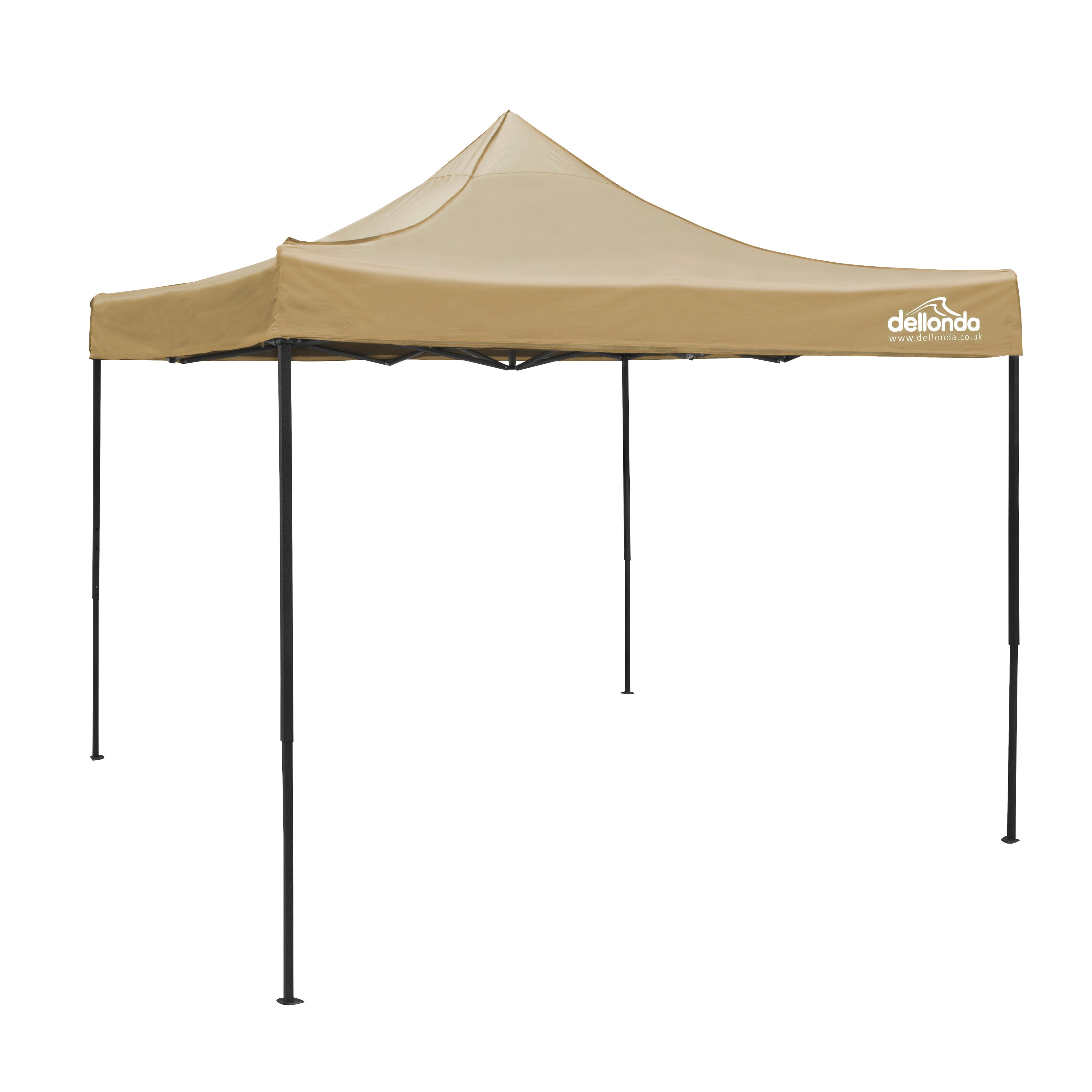 Premium 3x3m Pop-Up Gazebo, Water Resistant, Carry Bag, Stakes & Weight Bags - Beige - DG130