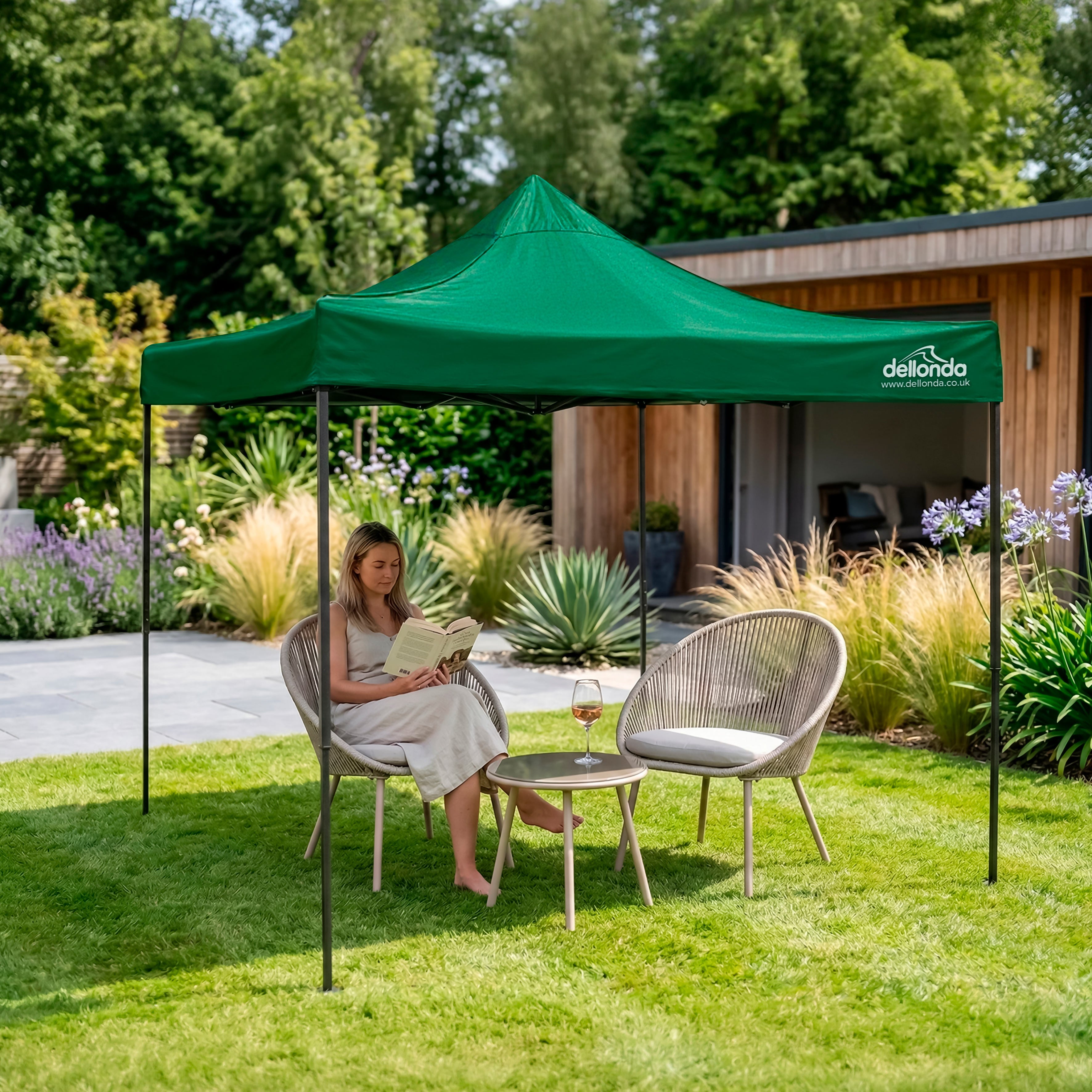 Premium 3x3m Pop-Up Gazebo, Water Resistant, Carry Bag, Stakes & Weight Bags - Dark Green - DG132