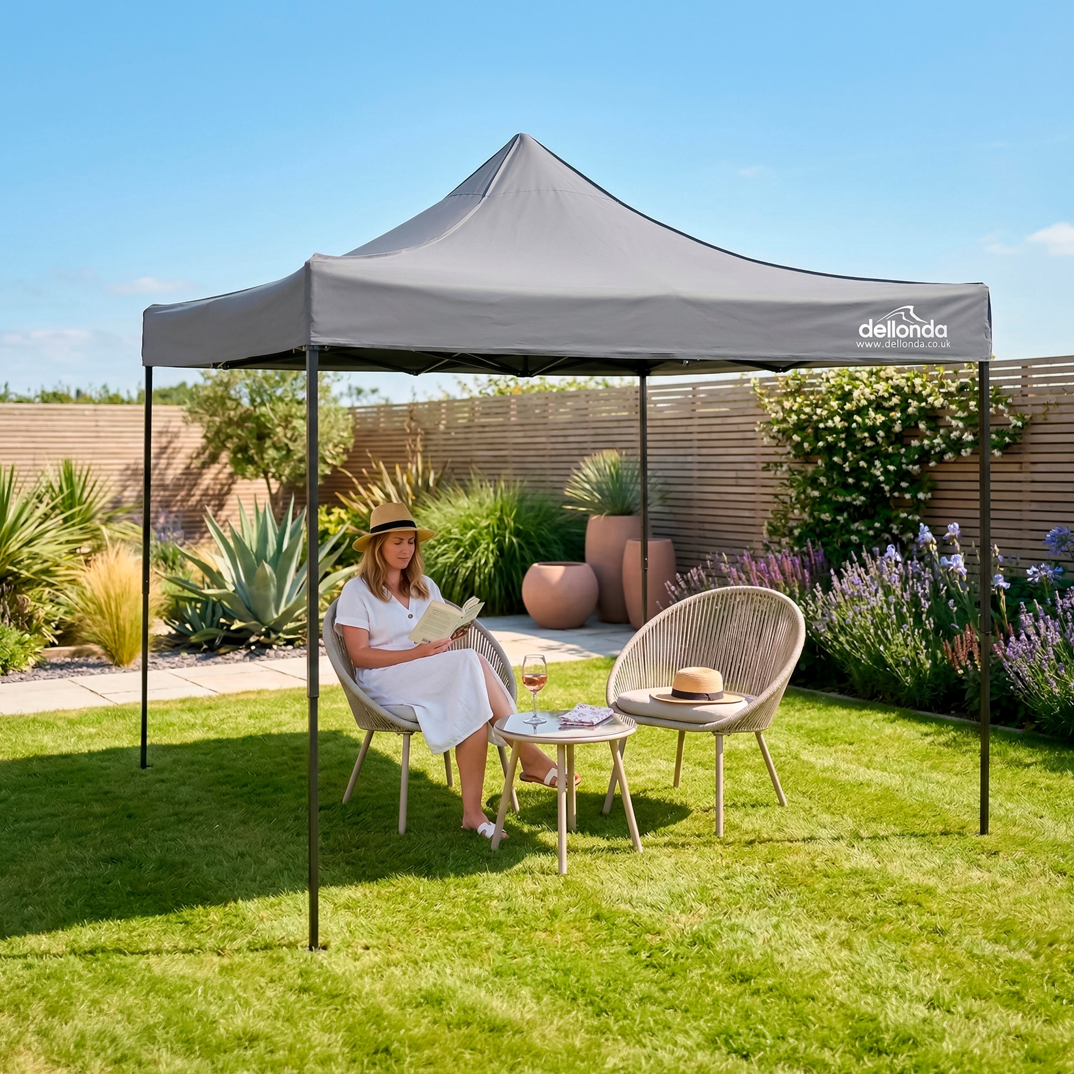 Premium 3x3m Pop-Up Gazebo, Water Resistant, Carry Bag, Stakes & Weight Bags - Grey - DG133