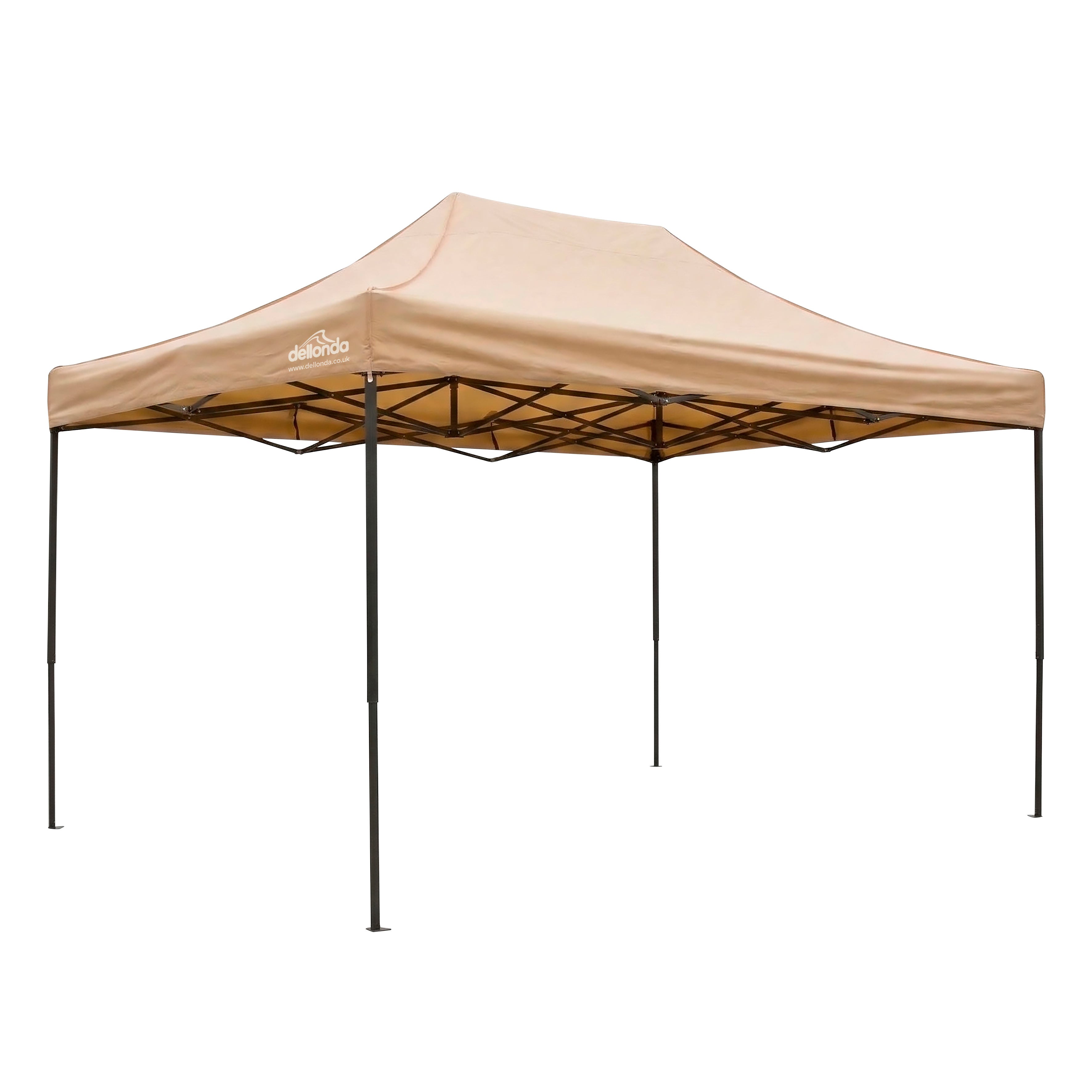 Premium 3 x 4.5m Pop-Up Gazebo, Water Resistant, Carry Bag, Stakes & Weight Bags - Beige - DG134