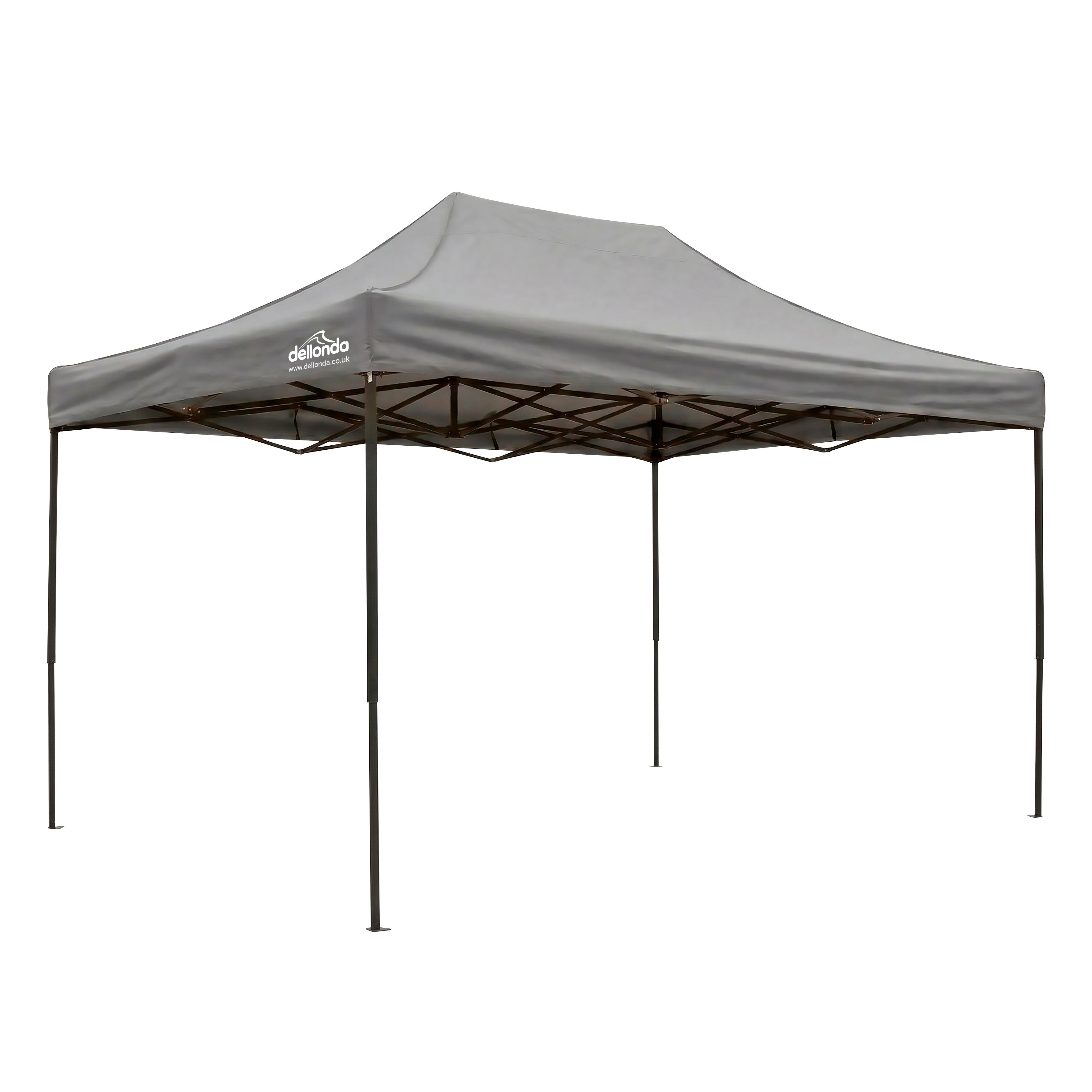 Premium 3 x 4.5m Pop-Up Gazebo, Water Resistant, Carry Bag, Stakes & Weight Bags - Grey - DG137