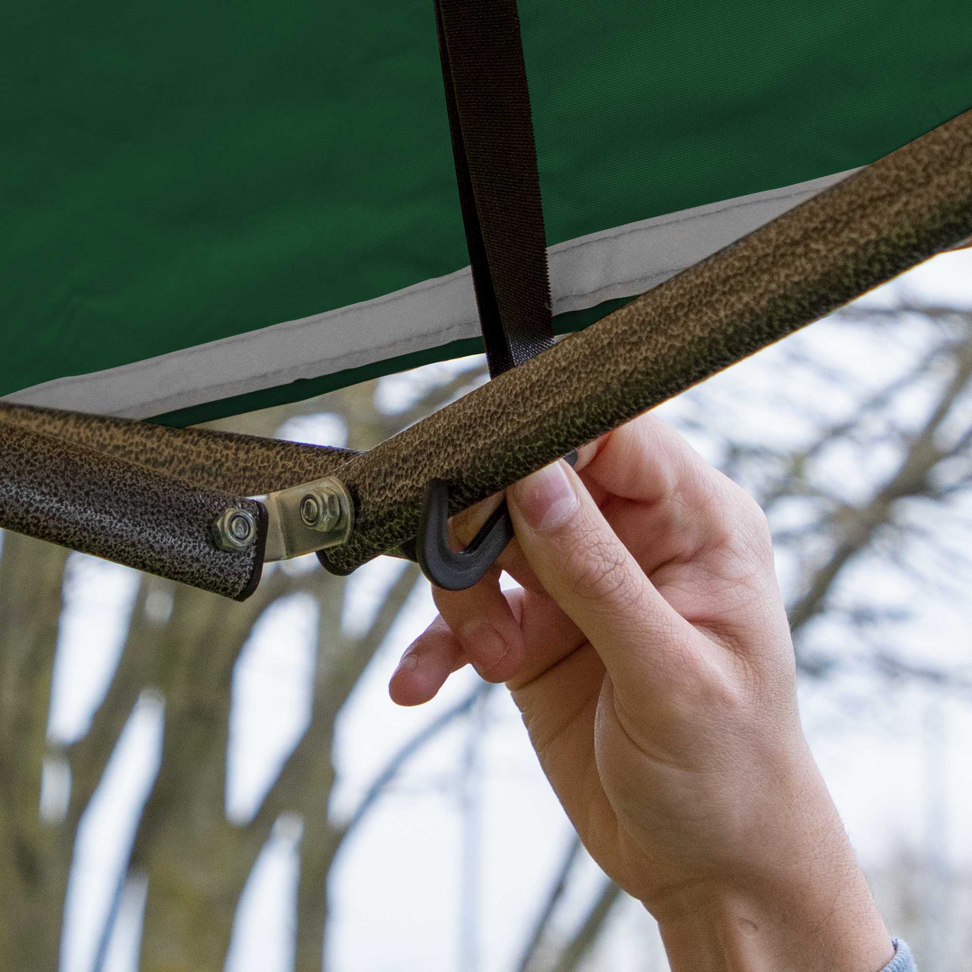 Premium 3 x 6m Pop-Up Gazebo, Water-Resistant, Carry Bag, Stakes & Weight Bags - Dark Green