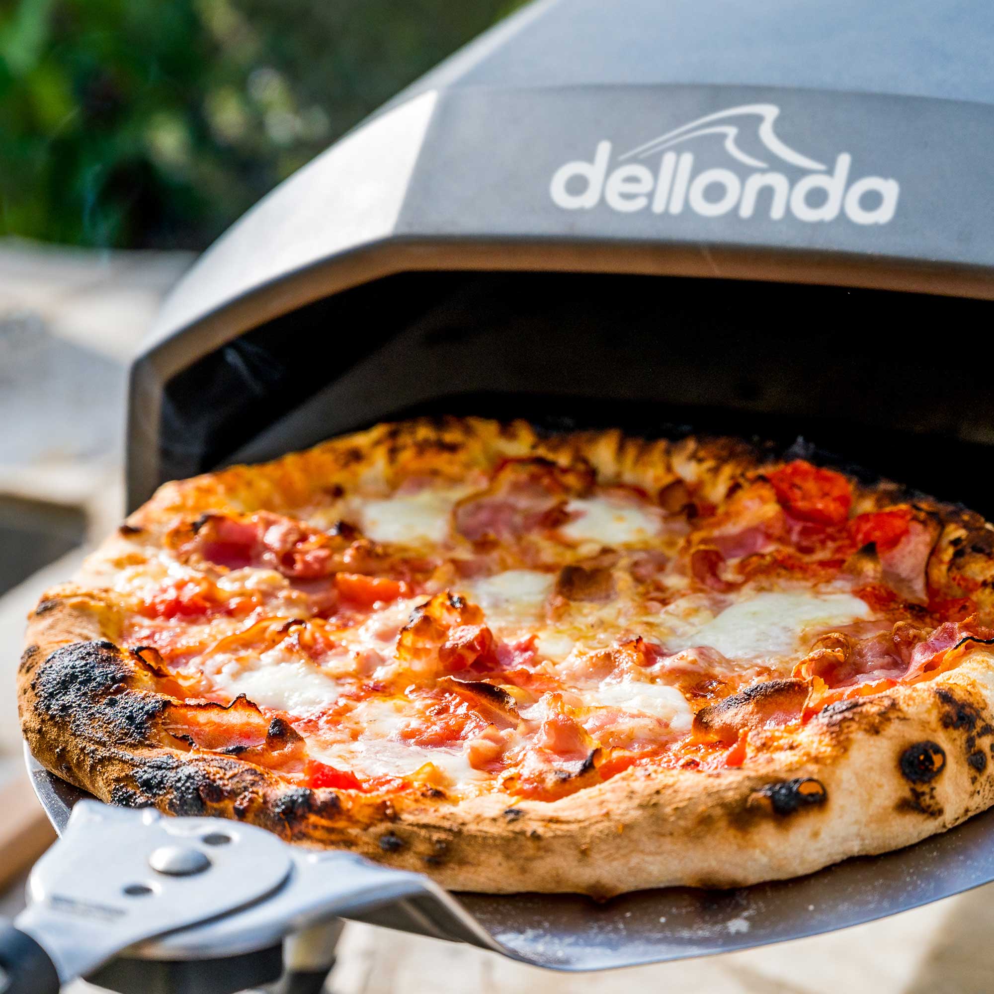 Gas Pizza Oven with Water Resistant Cover/Carry Bag & 12" Pizza Peel & Plancha/BBQ Trolley - DG262