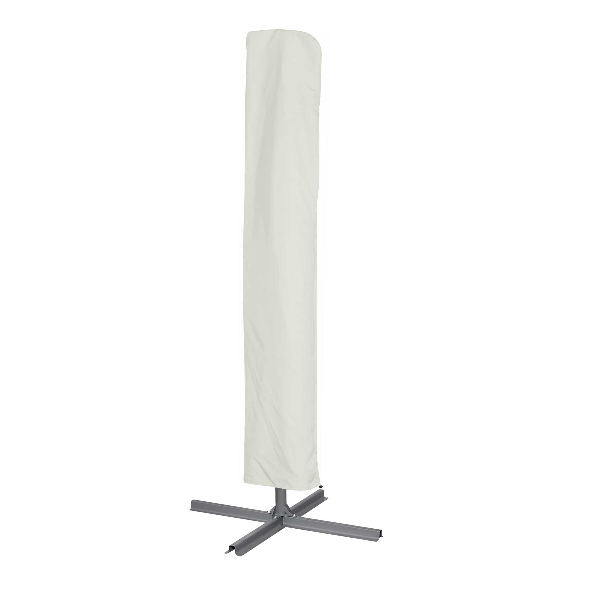 Ø3m Banana Parasol/Umbrella, Cover and Base Bundle, 8 Rib, Crank Handle, Cream Canopy - DG271