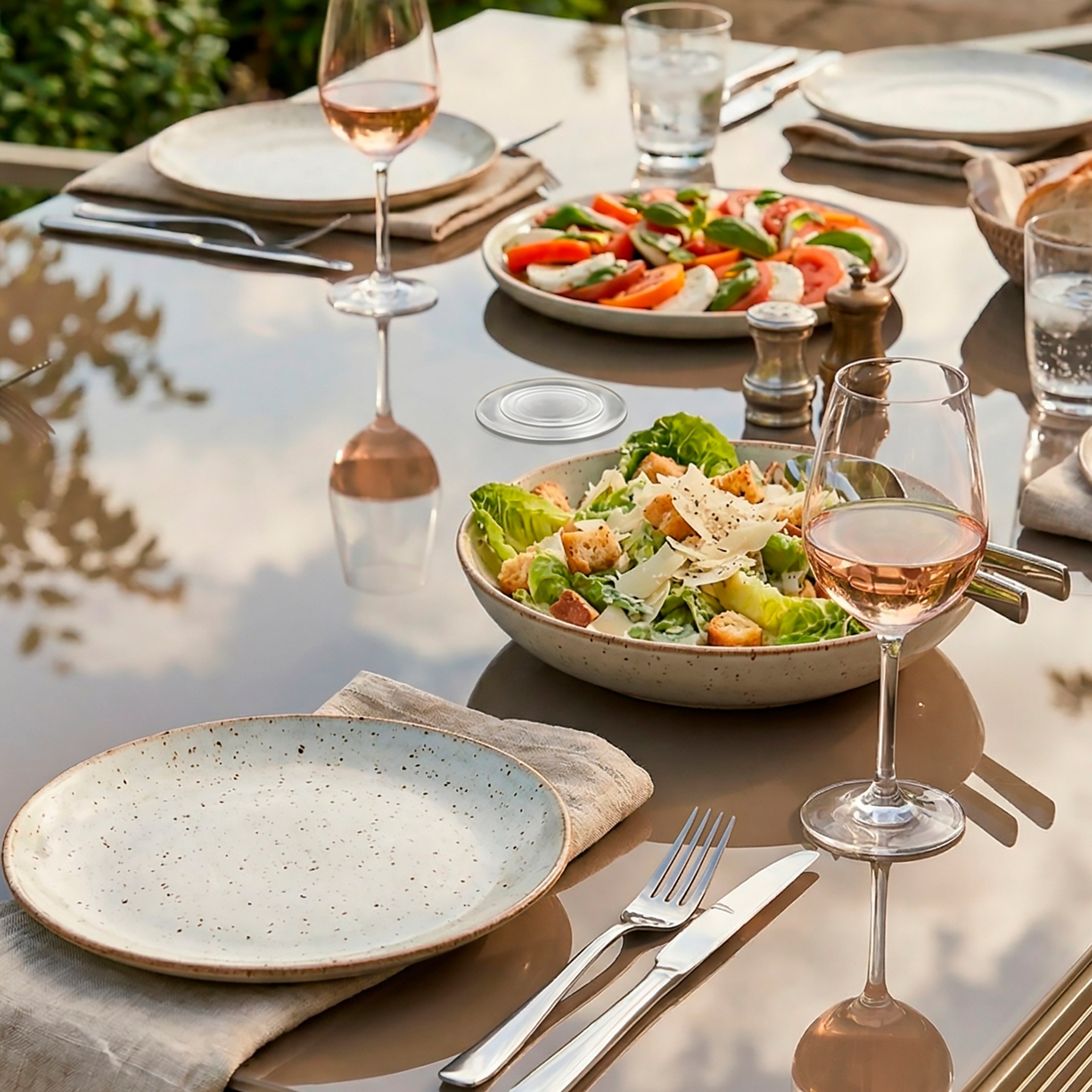 Fusion 7 Piece Outdoor Dining Set with Weatherproof Aluminium Frame, Light Grey - DG274