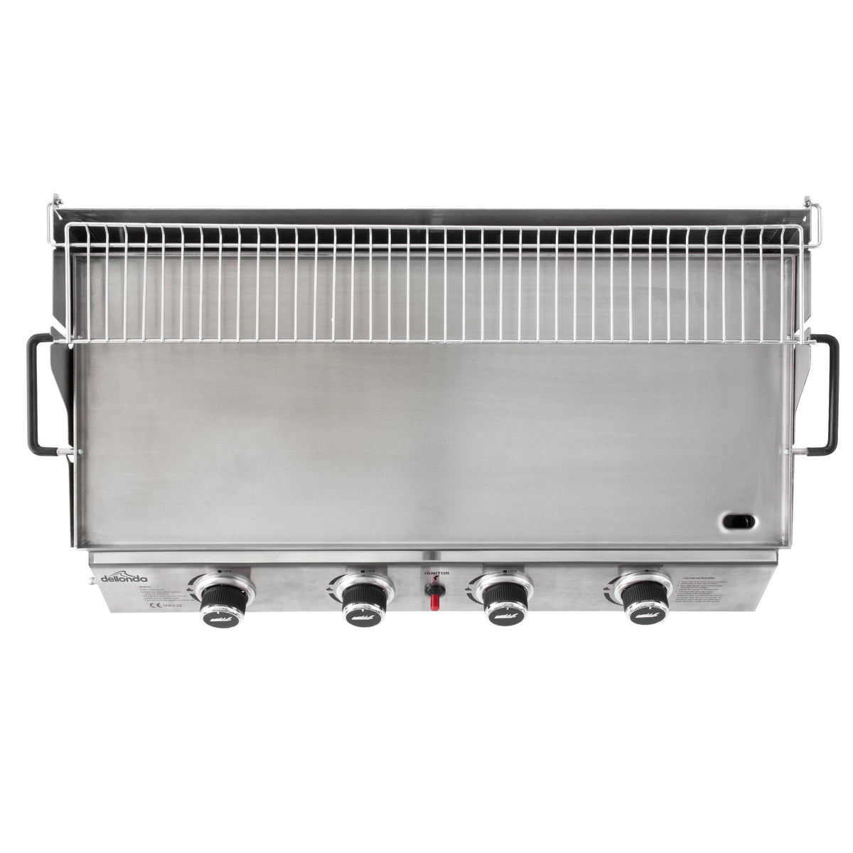 4 Burner Portable Gas Plancha with Warming Rack 10kW & Heavy Duty Cover - DG311