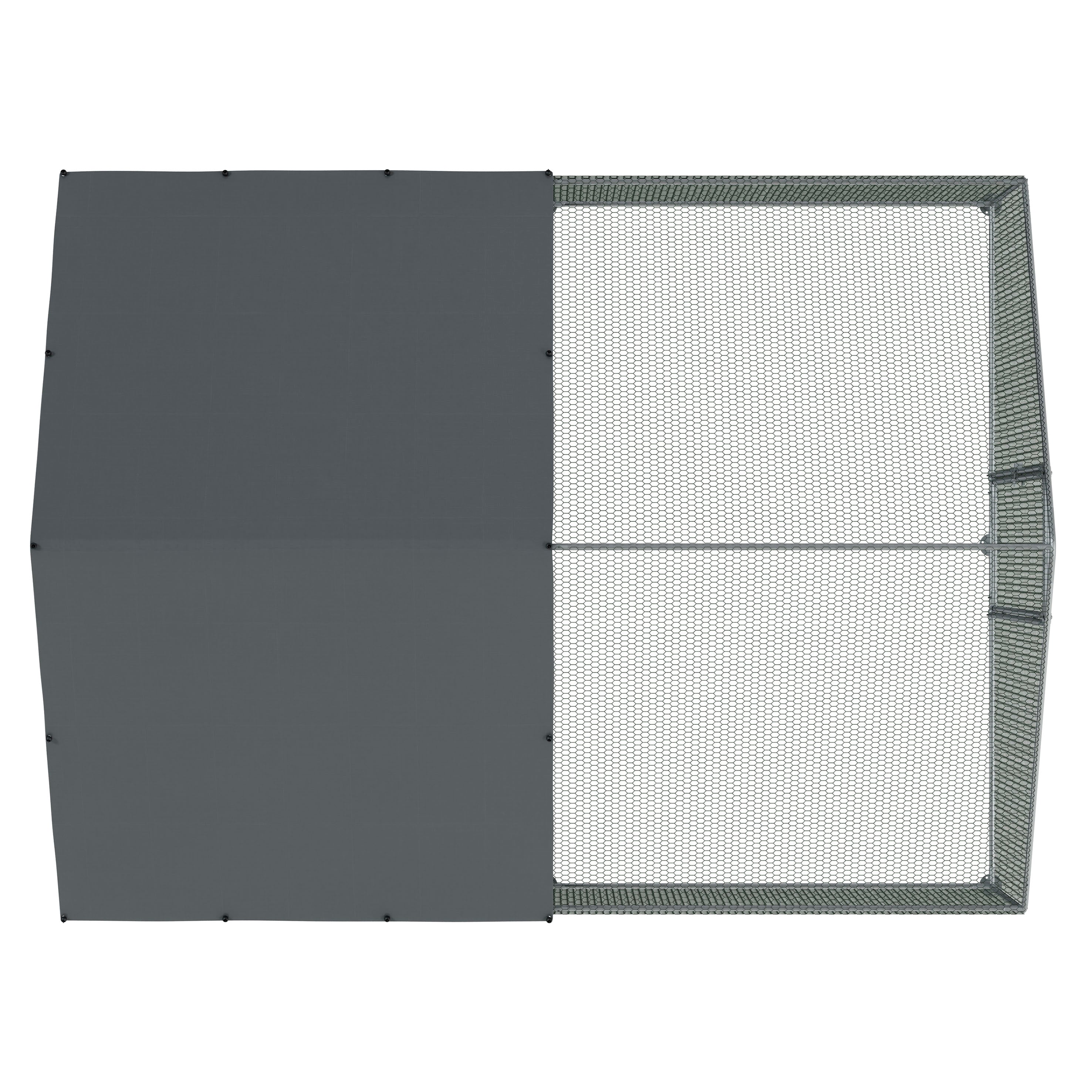 3x4m Walk-In Galvanized Steel Chicken Run with Solar Roof Cover & PVC Coated Chicken Wire, For Chickens, Ducks, Fowl and  Poultry - DG279