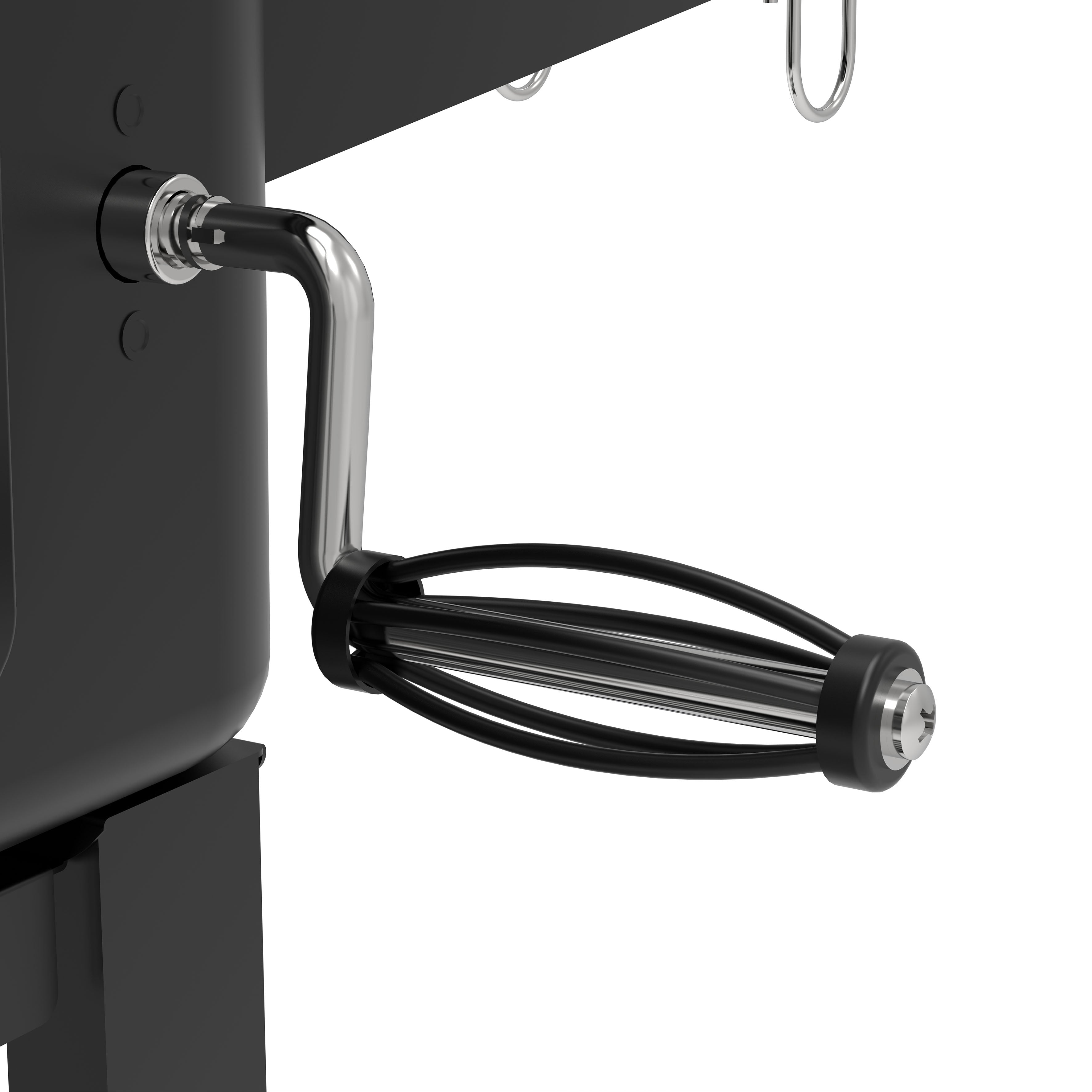 Charcoal Grill BBQ Smoker and Trolley with 2 Side Shelves, Black - DG283