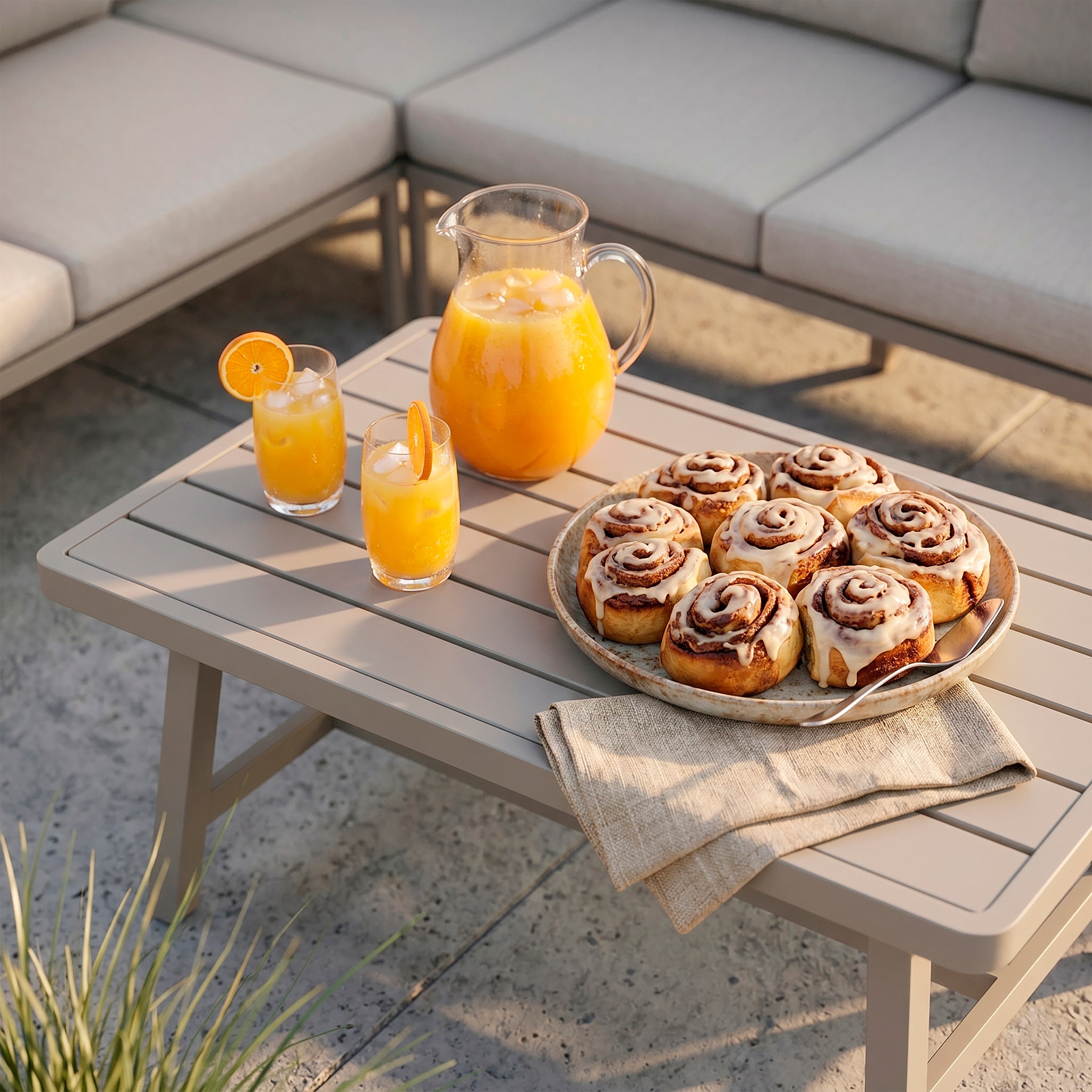 Fusion 4 Piece Outdoor Aluminium Corner Sofa Set, Light Grey - DG57