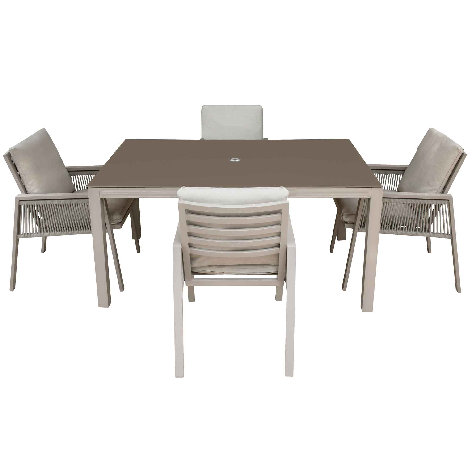 Dellonda Fusion 5 Piece Outdoor Dining Set with Weatherproof Aluminium Frame - DG275