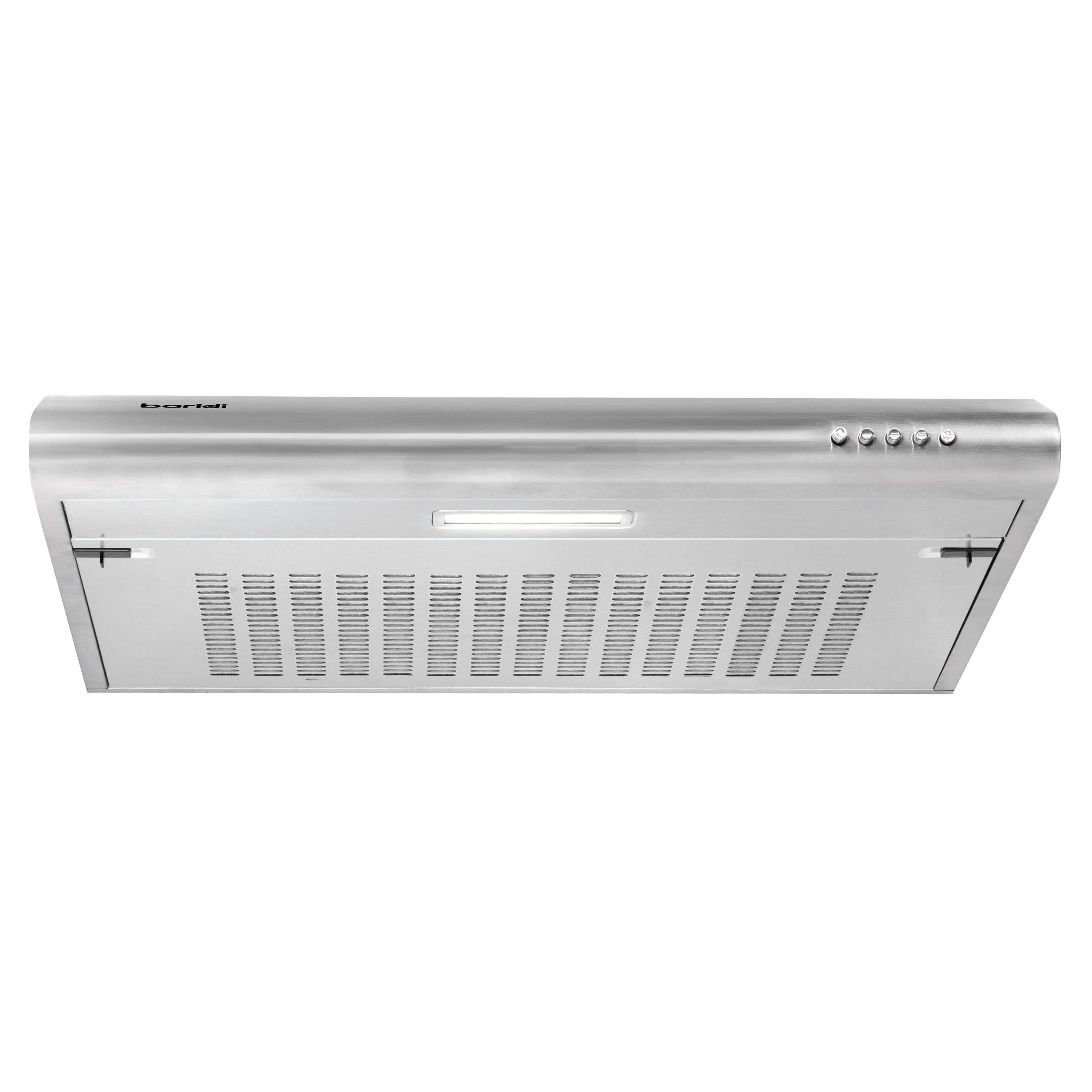 Baridi 60cm Visor Cooker Hood Extractor Fan for Undercabinets, Stainless Steel - DH108