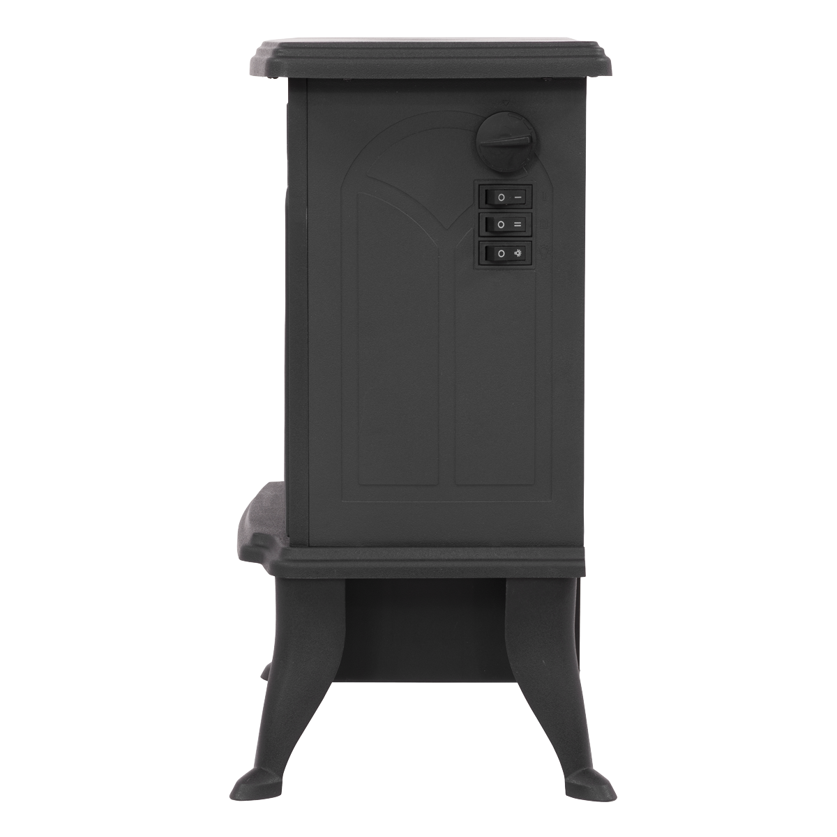 Baridi Electric Stove Heater Fireplace with LED Log Flame Effect 1800W, Black - DH121