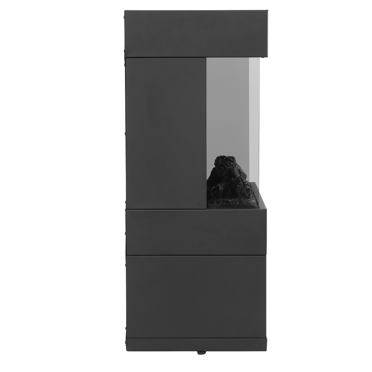 Baridi Electric Stove Heater Fireplace with LED Log Flame Effect & Wood Storage 1800W, Black - DH122